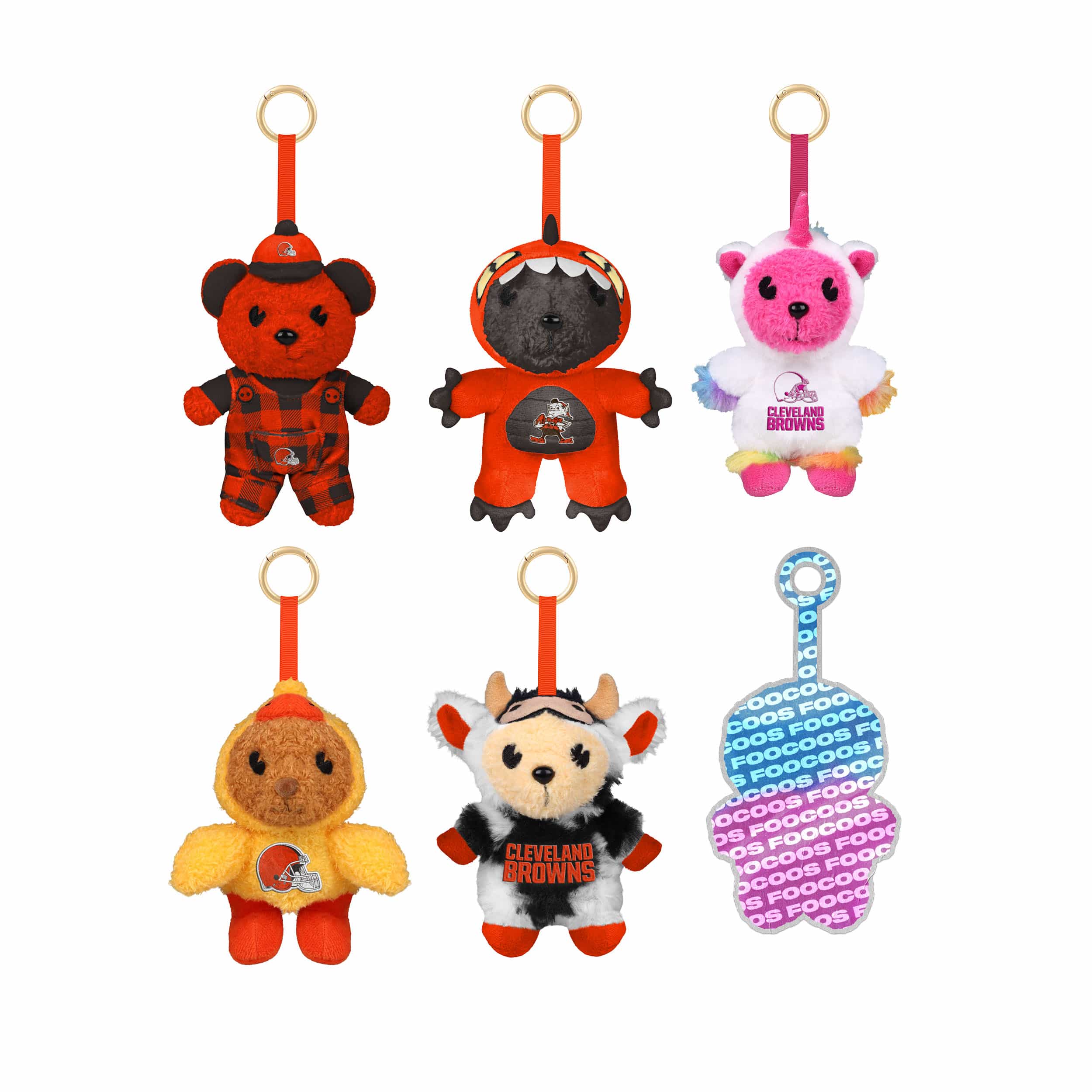 Cleveland Browns NFL FOOCOOS Plush Bag Charm Keychain Blind Box Series 1 (PREORDER - SHIPS LATE JUNE)