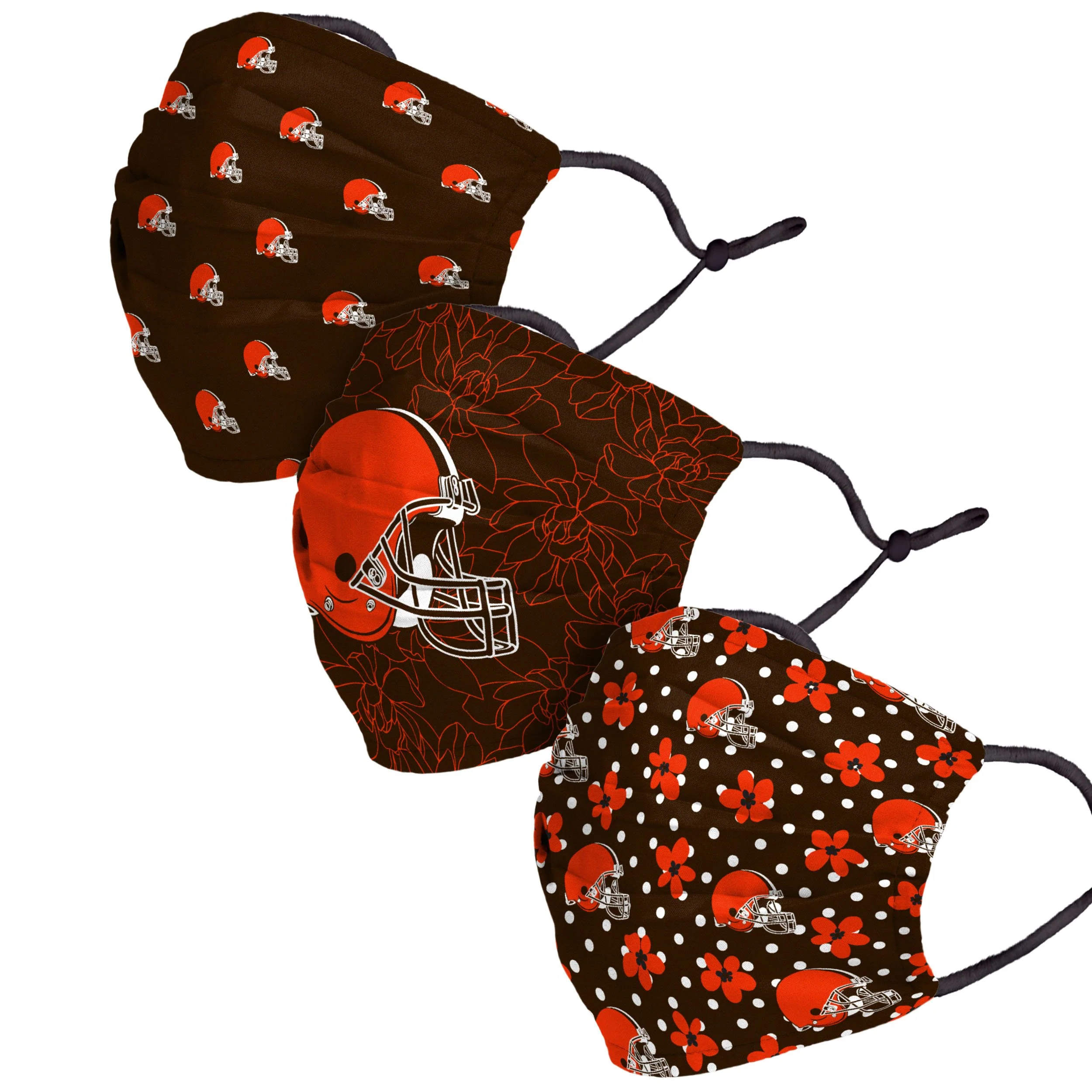 Cleveland Browns NFL Gameday Gardener 3 Pack Face Cover - Image 2