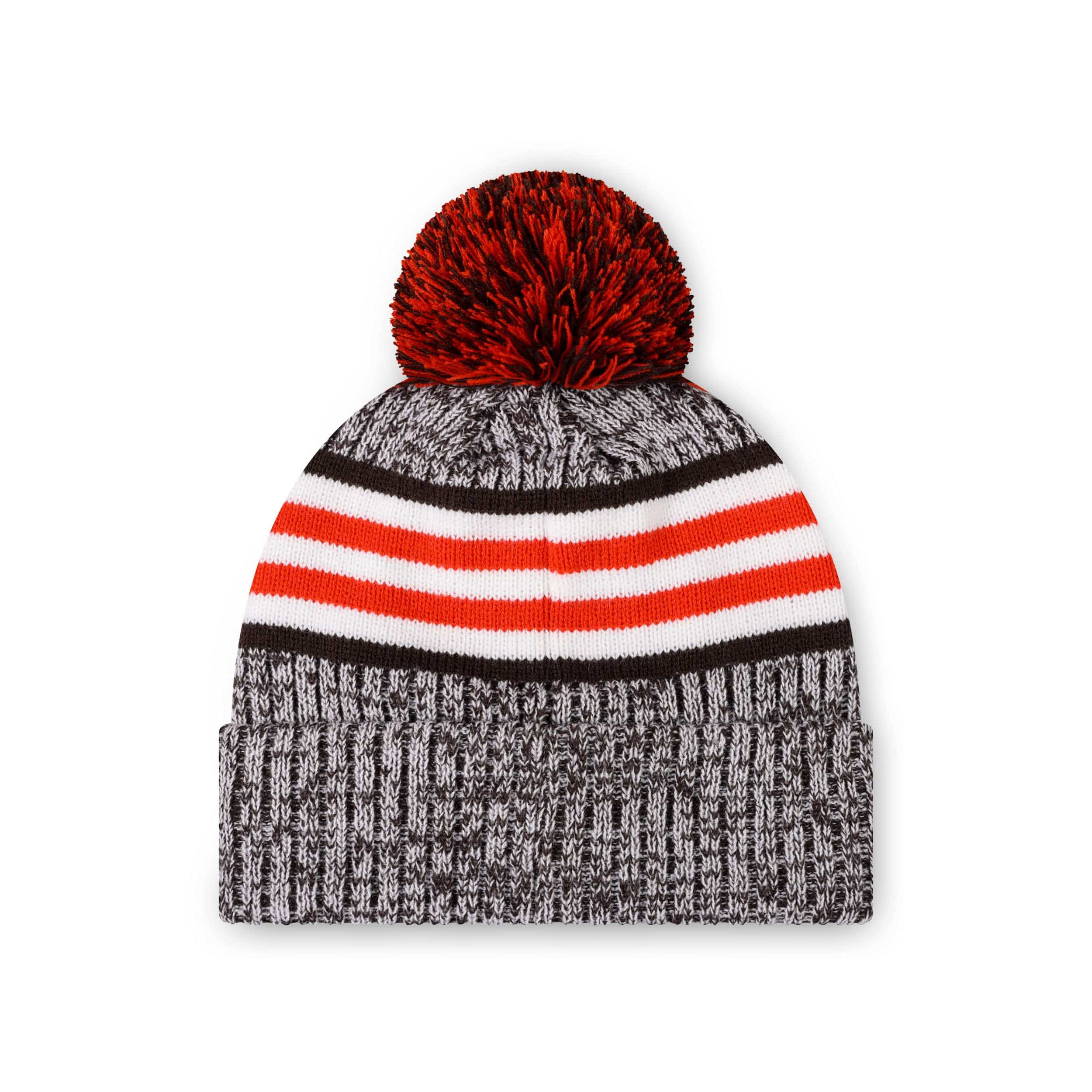 Cleveland Browns NFL Heather Team Stripe Lined Pom Beanie - Image 2