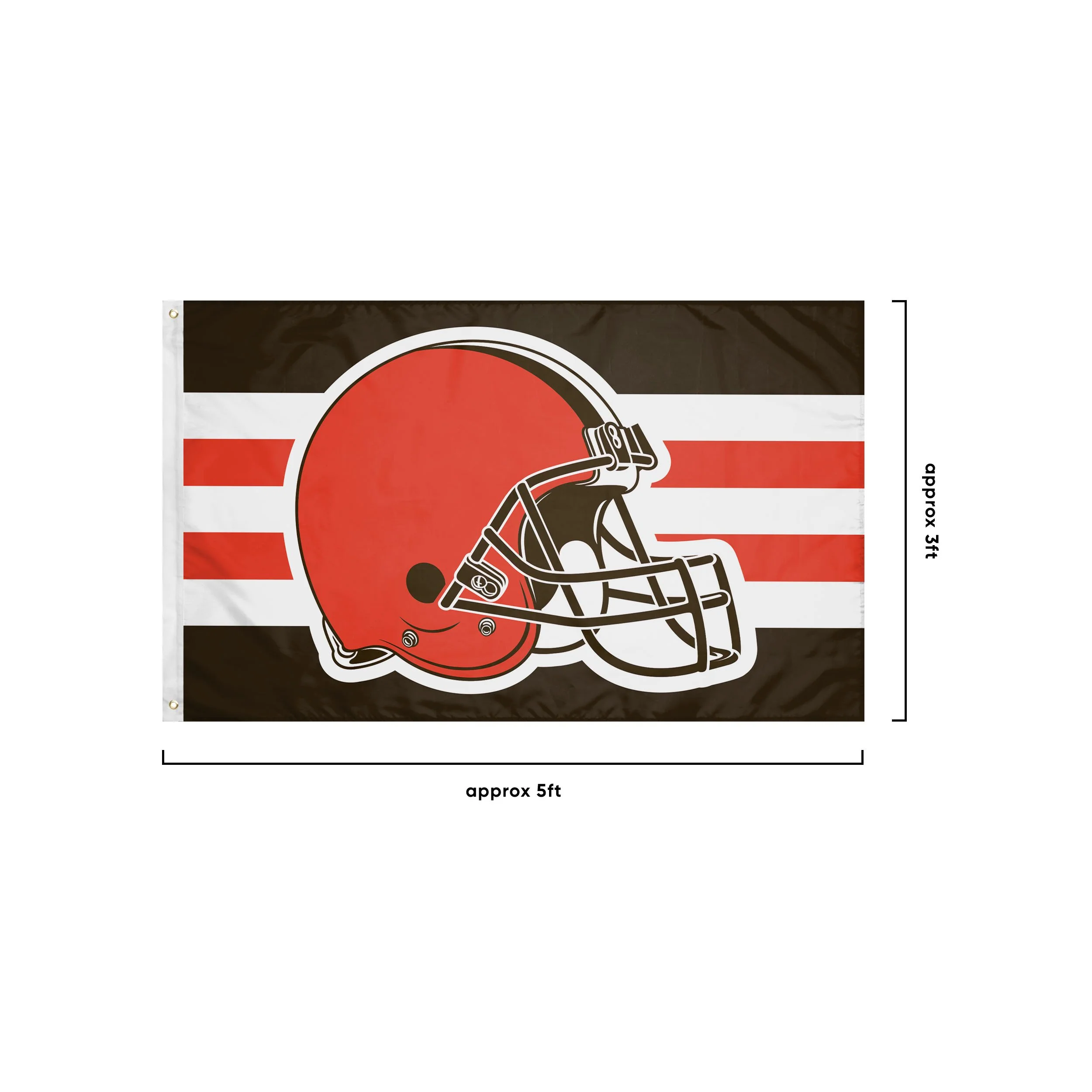 Cleveland Browns NFL Helmet Horizontal Flag - Image 3