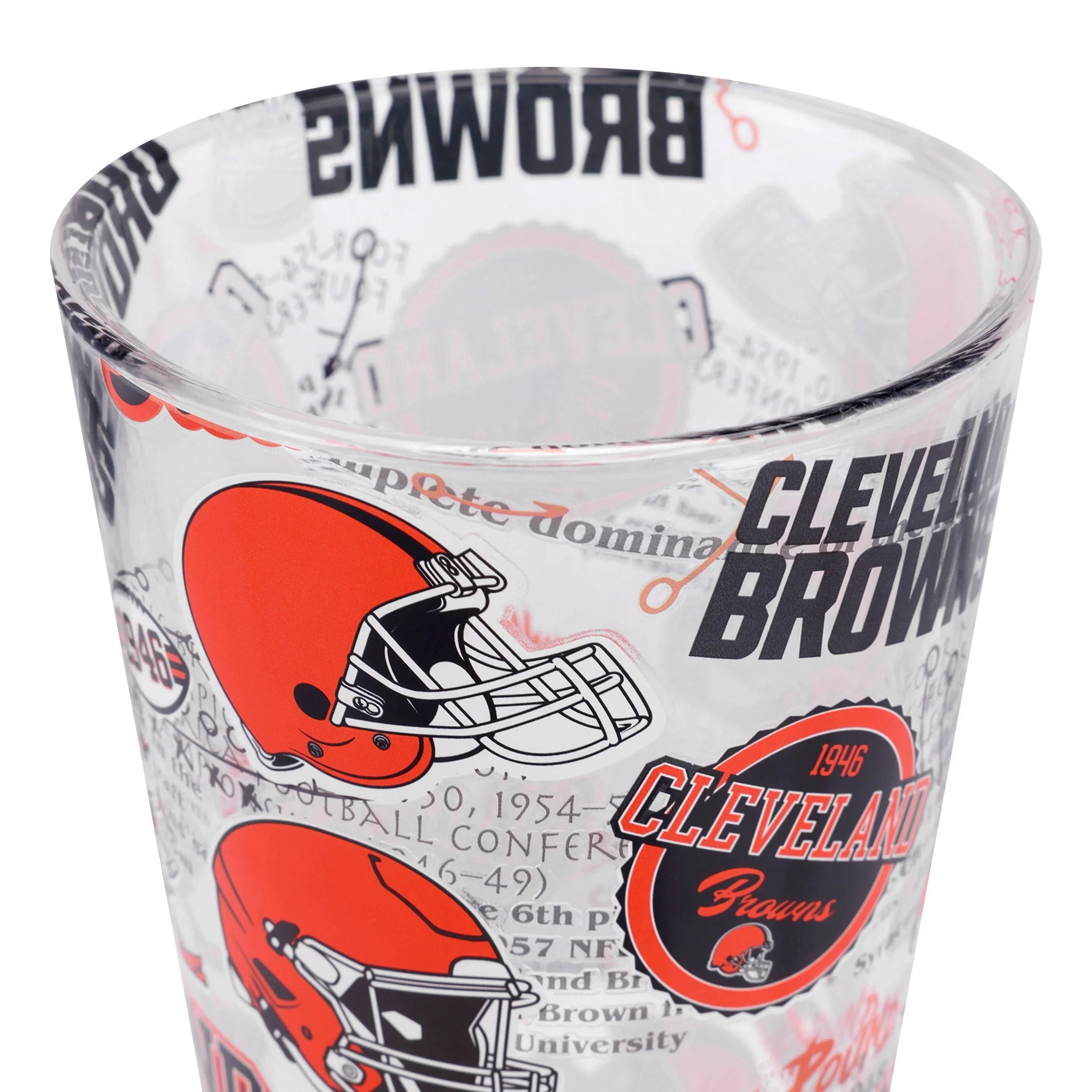 Cleveland Browns NFL Historic Print Pint Glass - Image 4