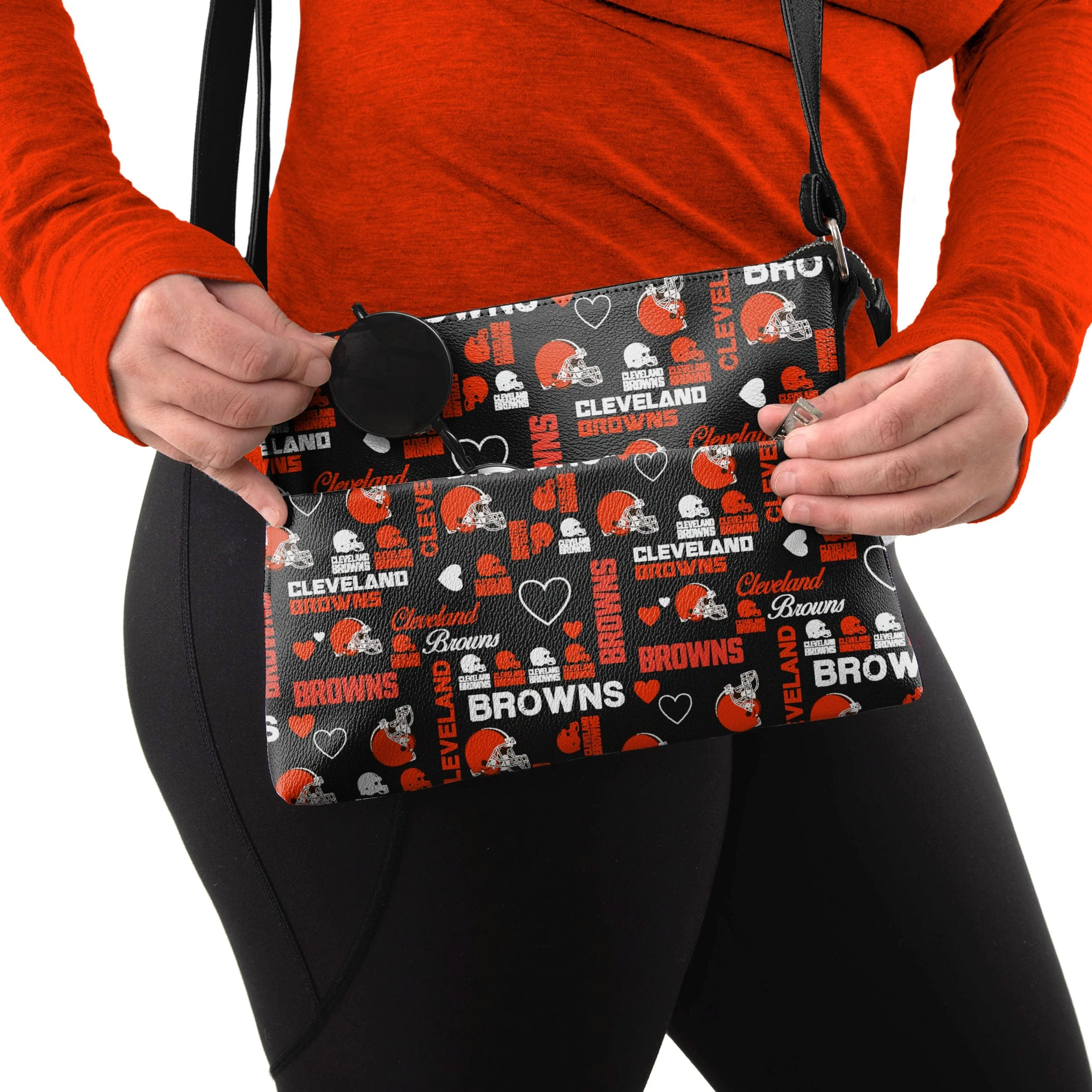 Cleveland Browns NFL Logo Love Crossbody Purse - Image 3