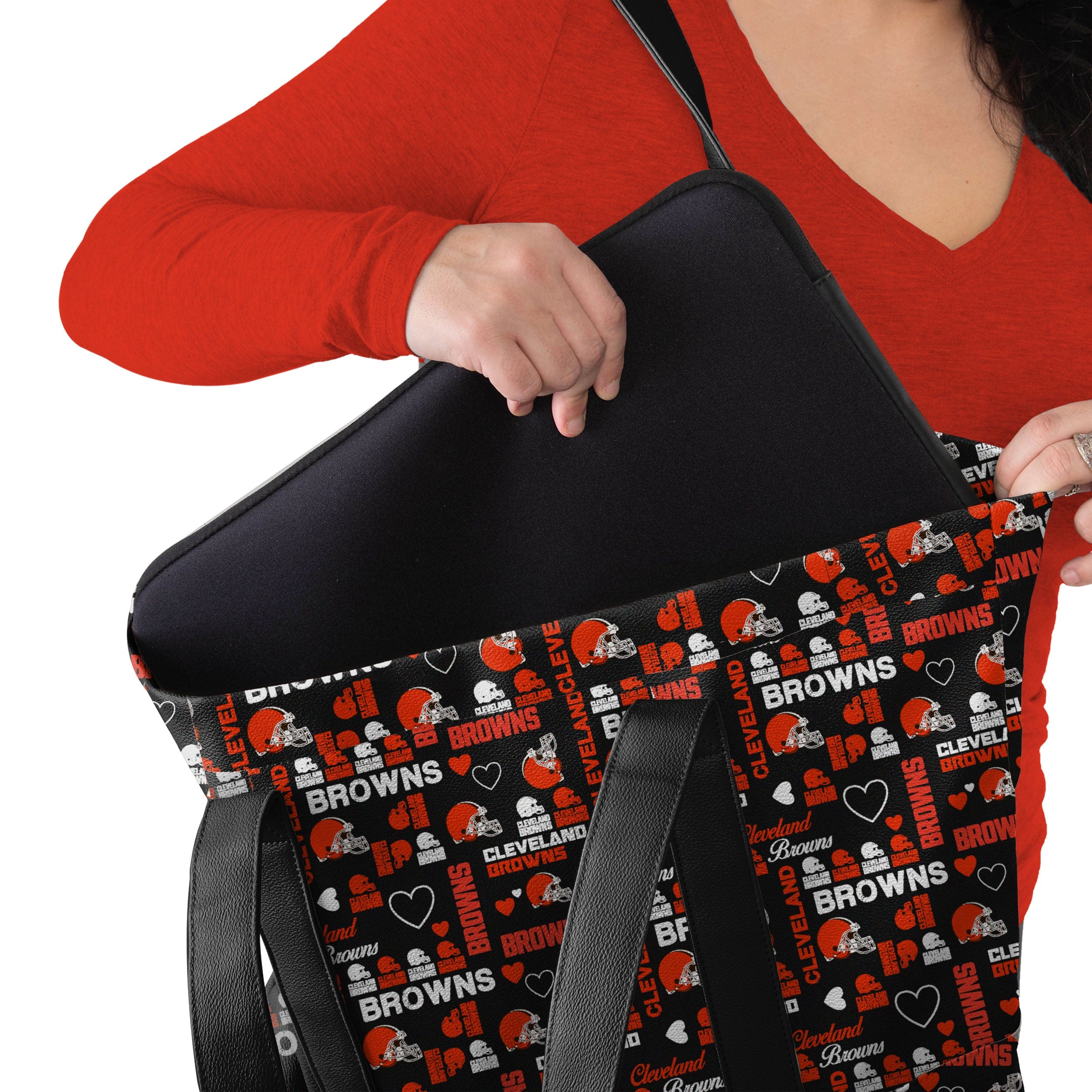 Cleveland Browns NFL Logo Love Tote Bag - Image 3