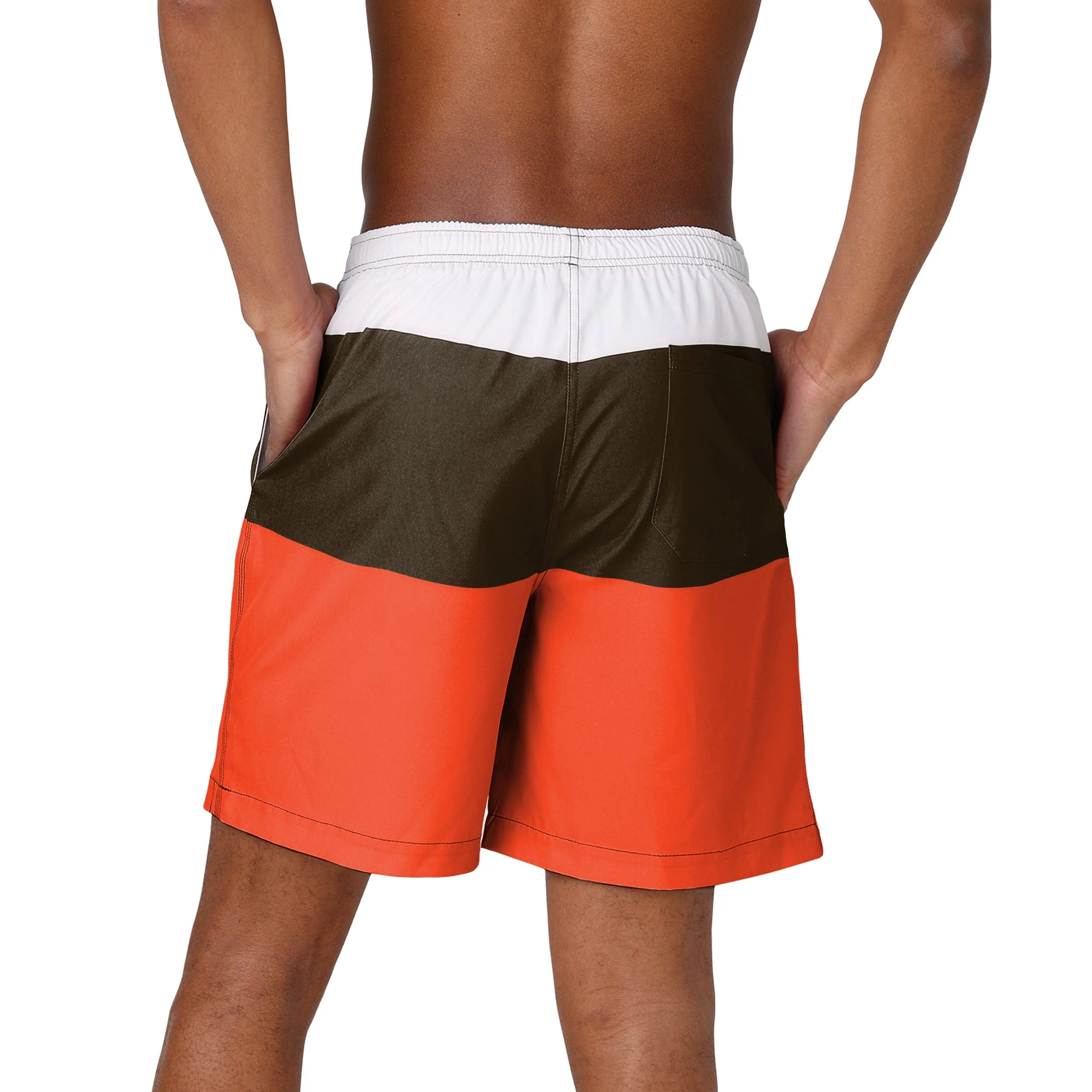 Cleveland Browns NFL Mens 3 Stripe Big Logo Swimming Trunks - Image 3