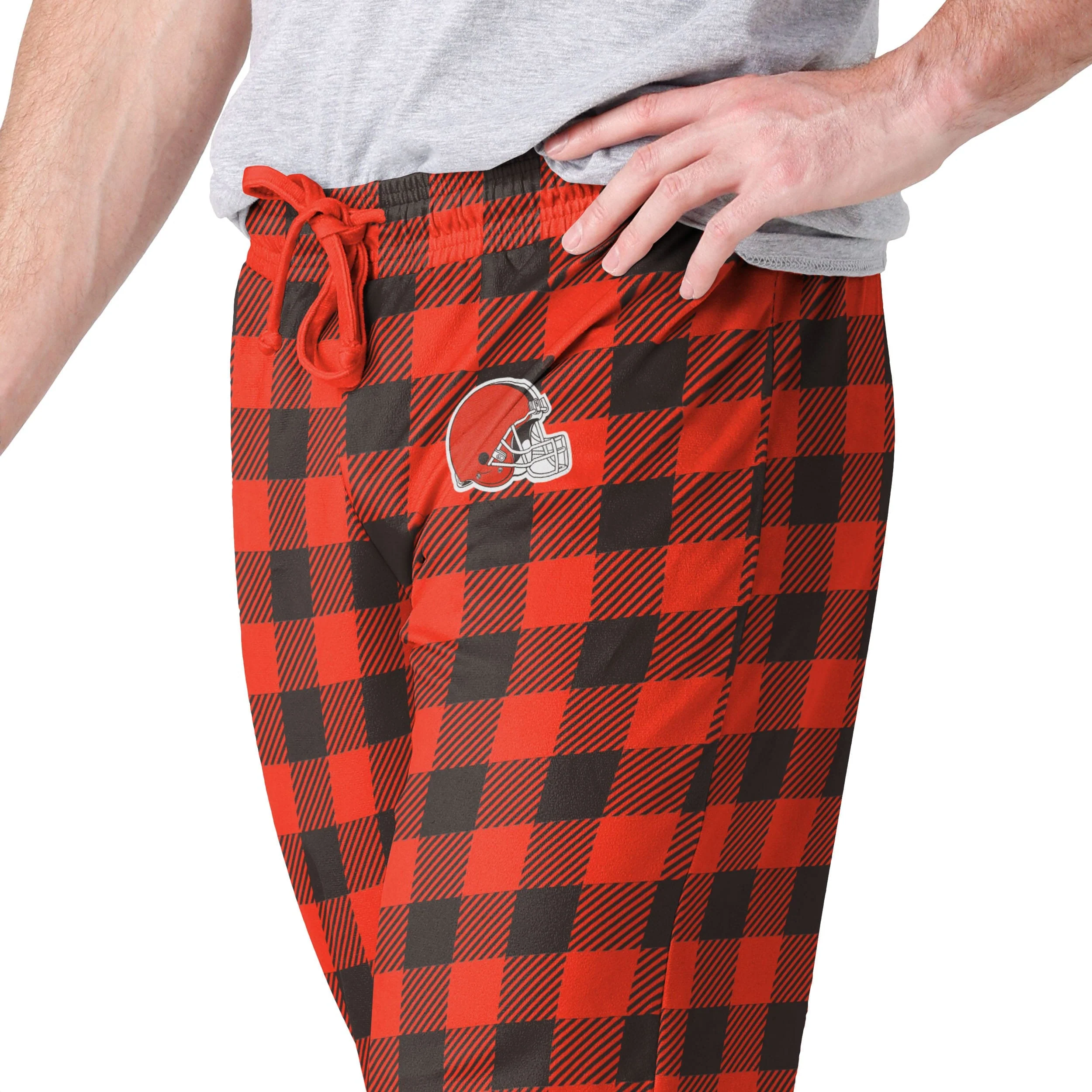 Cleveland Browns NFL Mens Buffalo Check Lounge Pants - Image 3