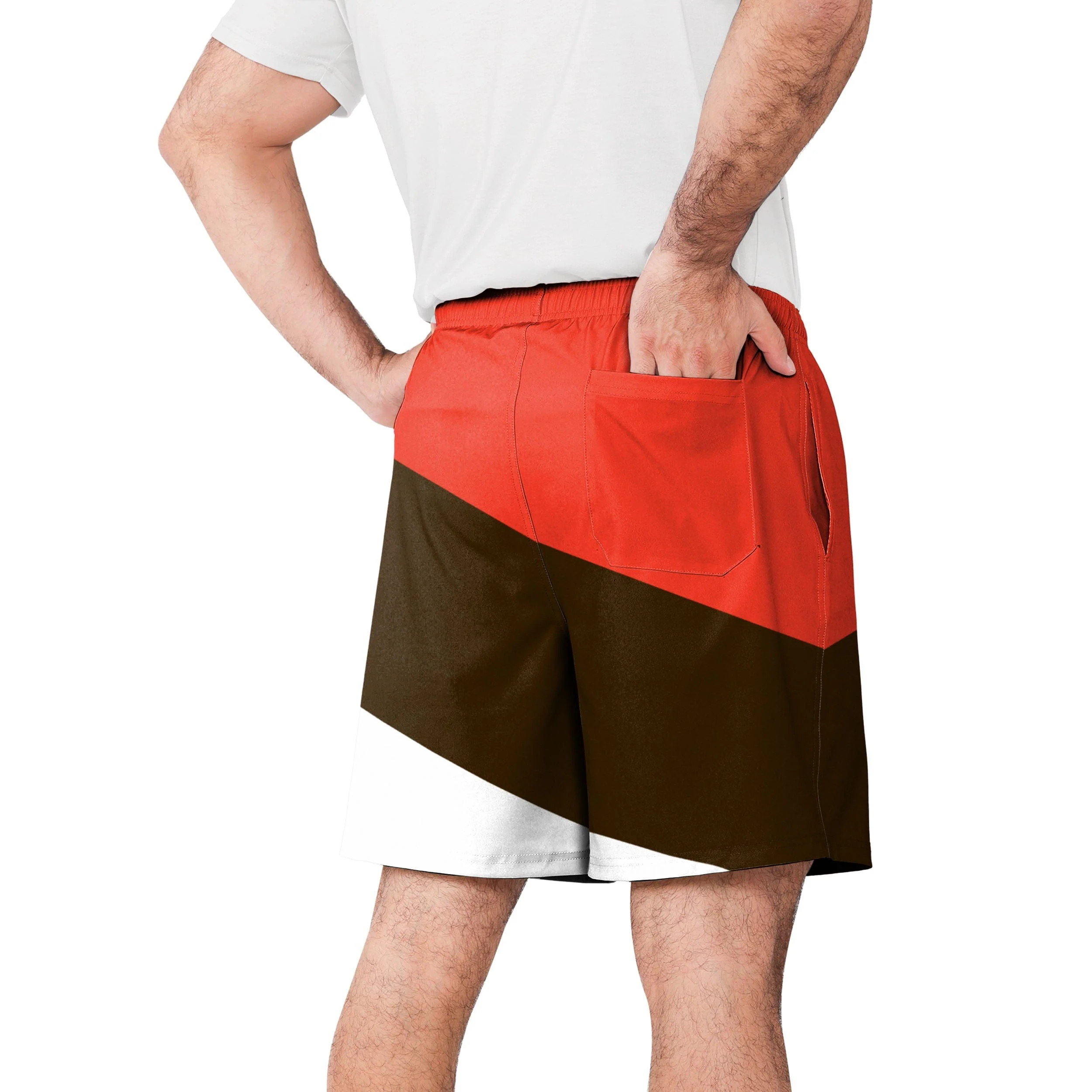 Cleveland Browns NFL Mens Colorblock Double Down Liner Training Shorts - Image 3