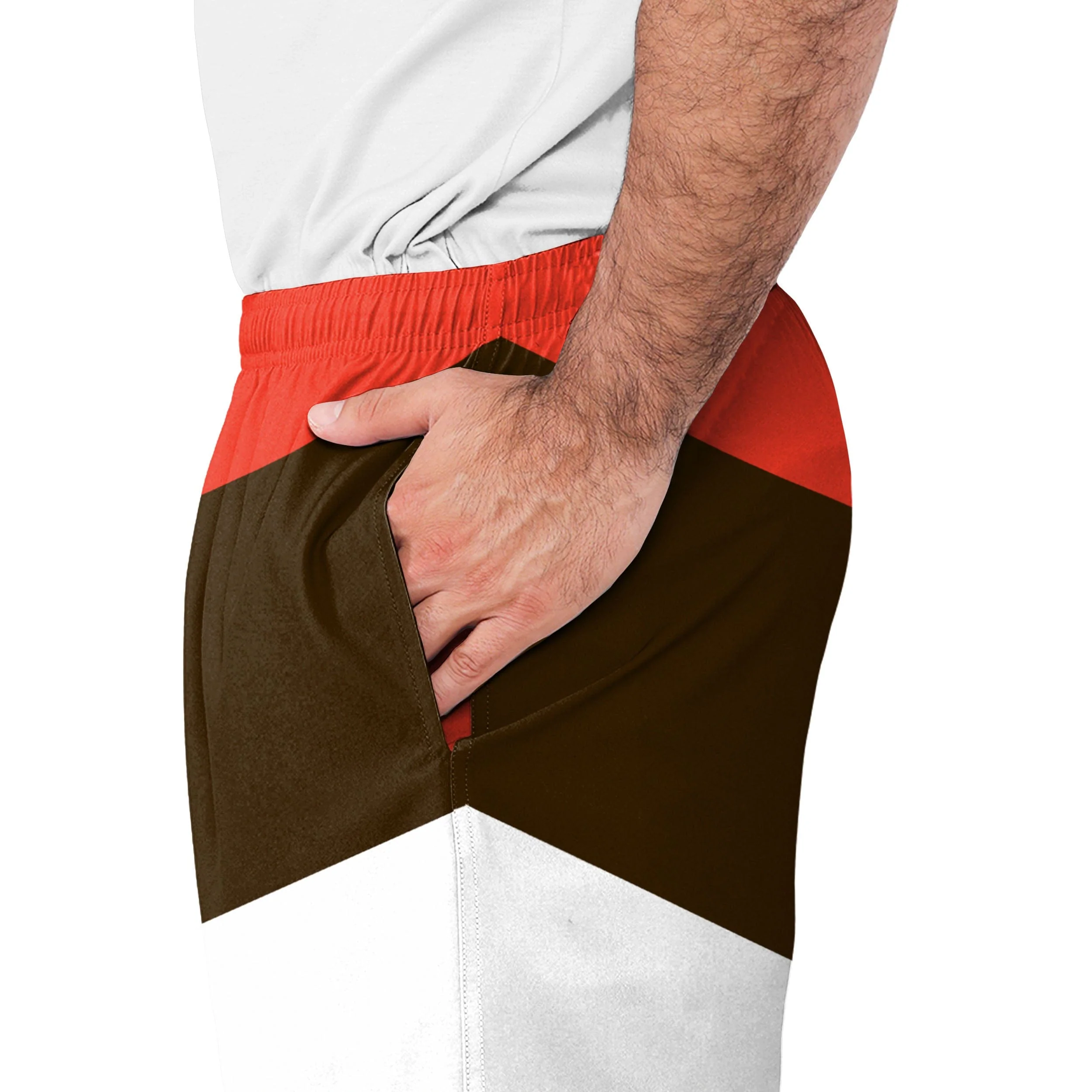 Cleveland Browns NFL Mens Colorblock Double Down Liner Training Shorts - Image 4