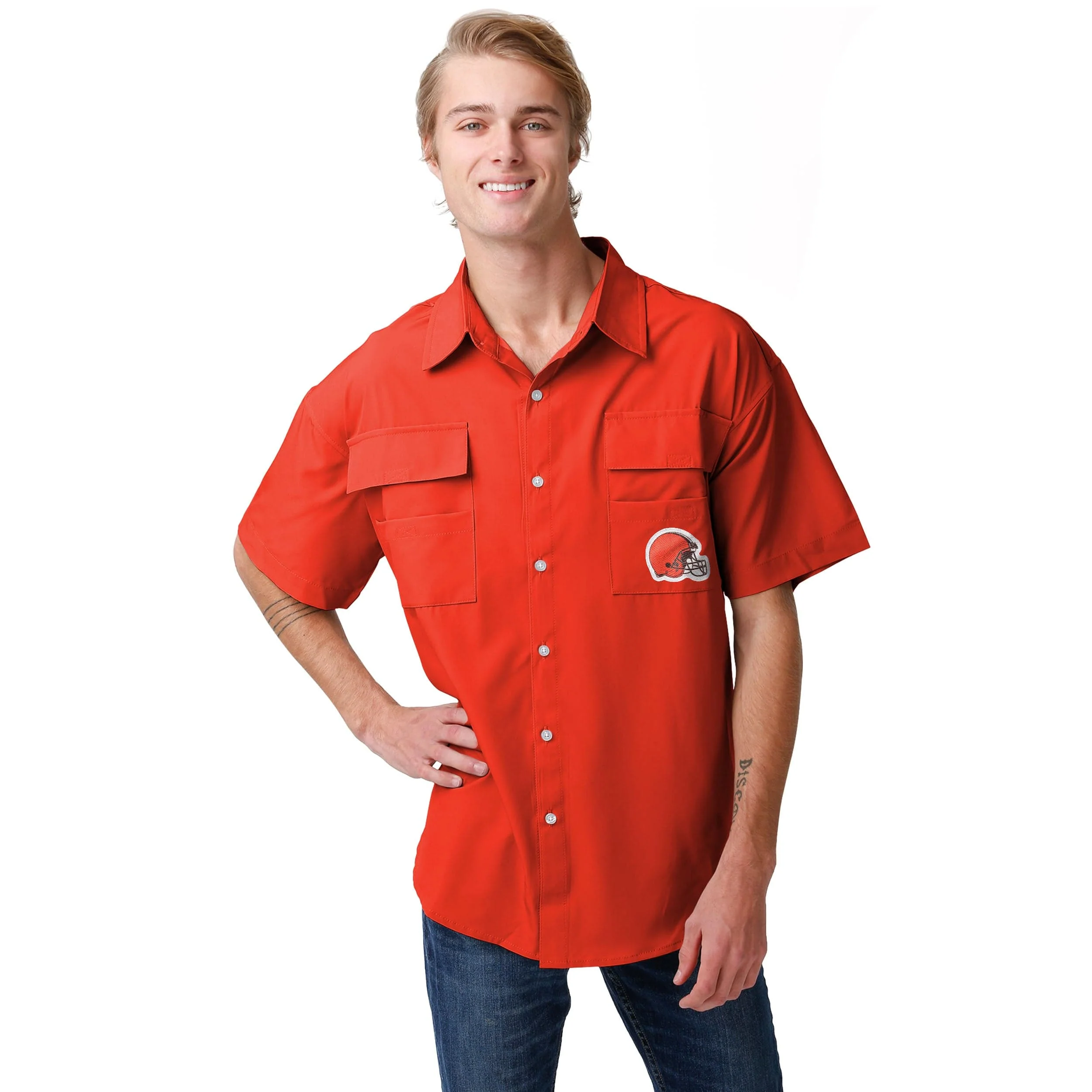 Cleveland Browns NFL Mens Gone Fishing Shirt - Image 3