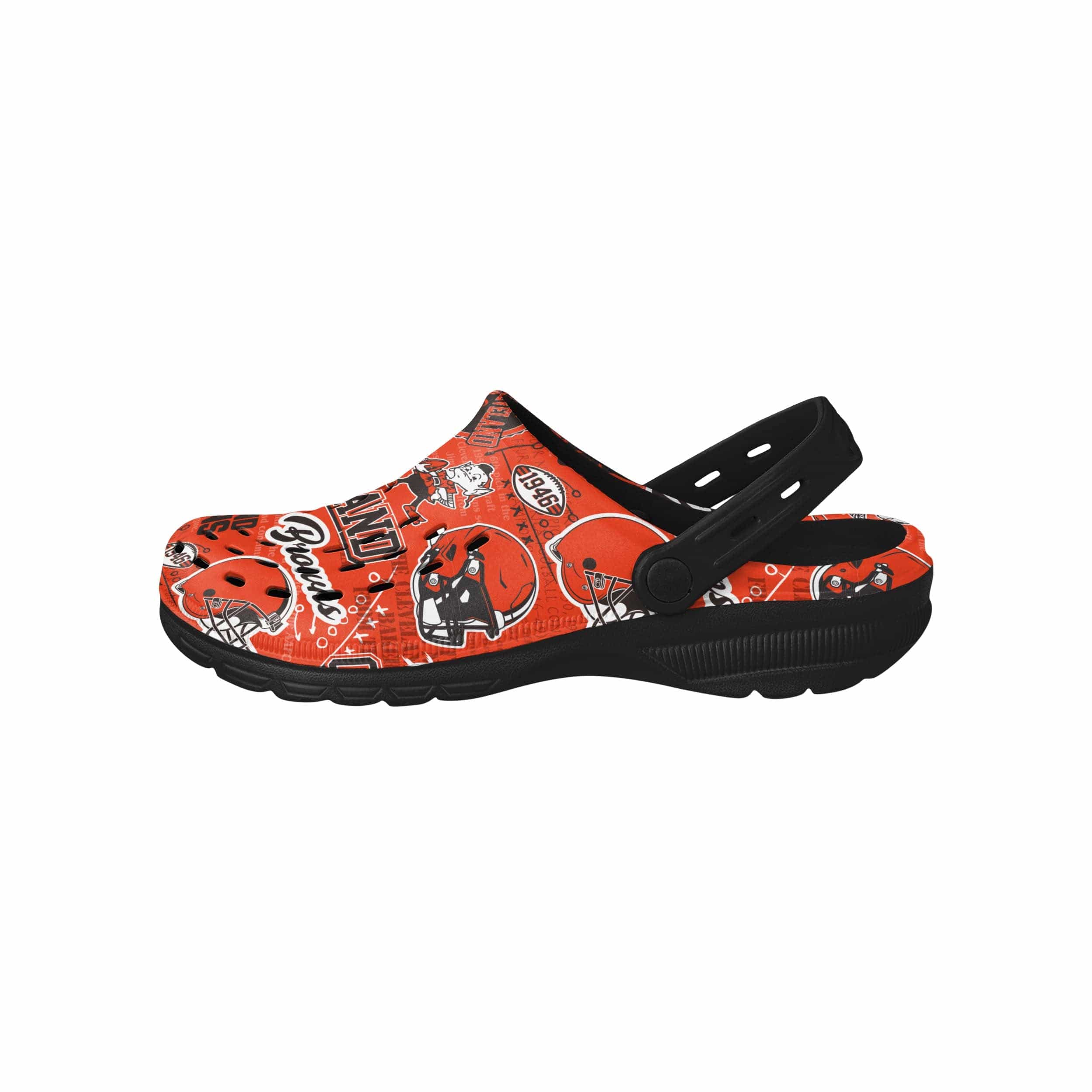 Cleveland Browns NFL Mens Historic Print Clog With Strap - Image 2