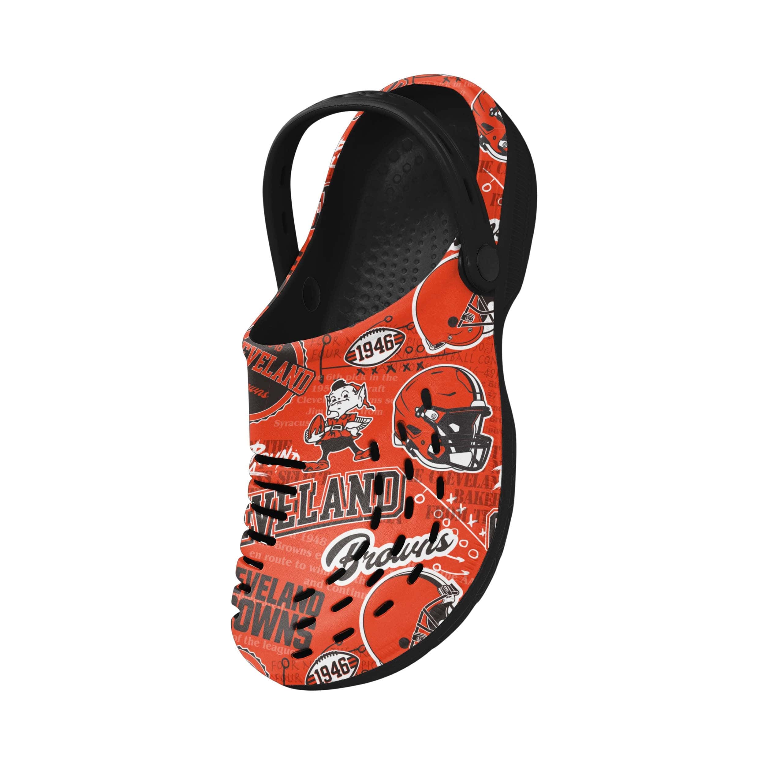 Cleveland Browns NFL Mens Historic Print Clog With Strap - Image 3