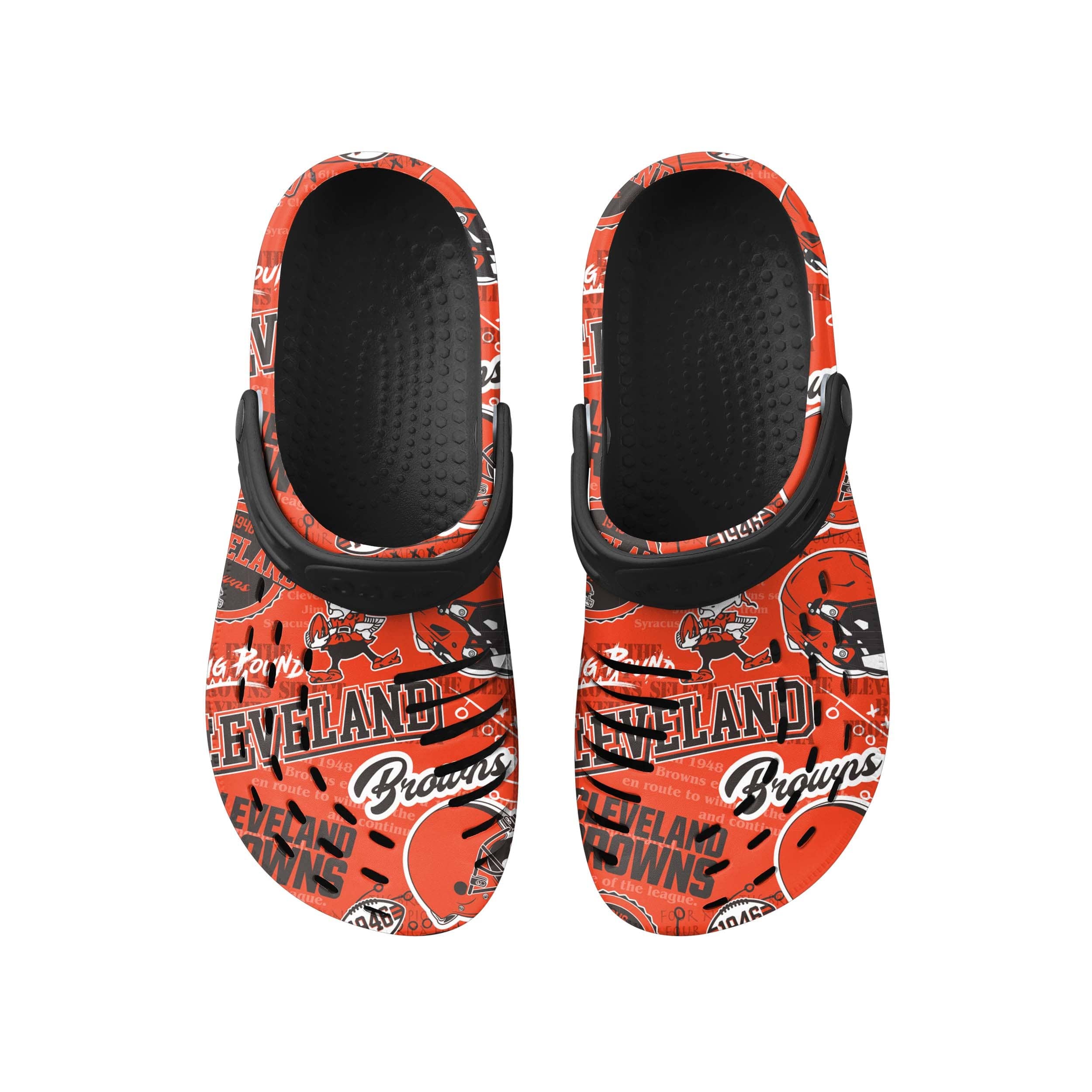 Cleveland Browns NFL Mens Historic Print Clog With Strap - Image 4