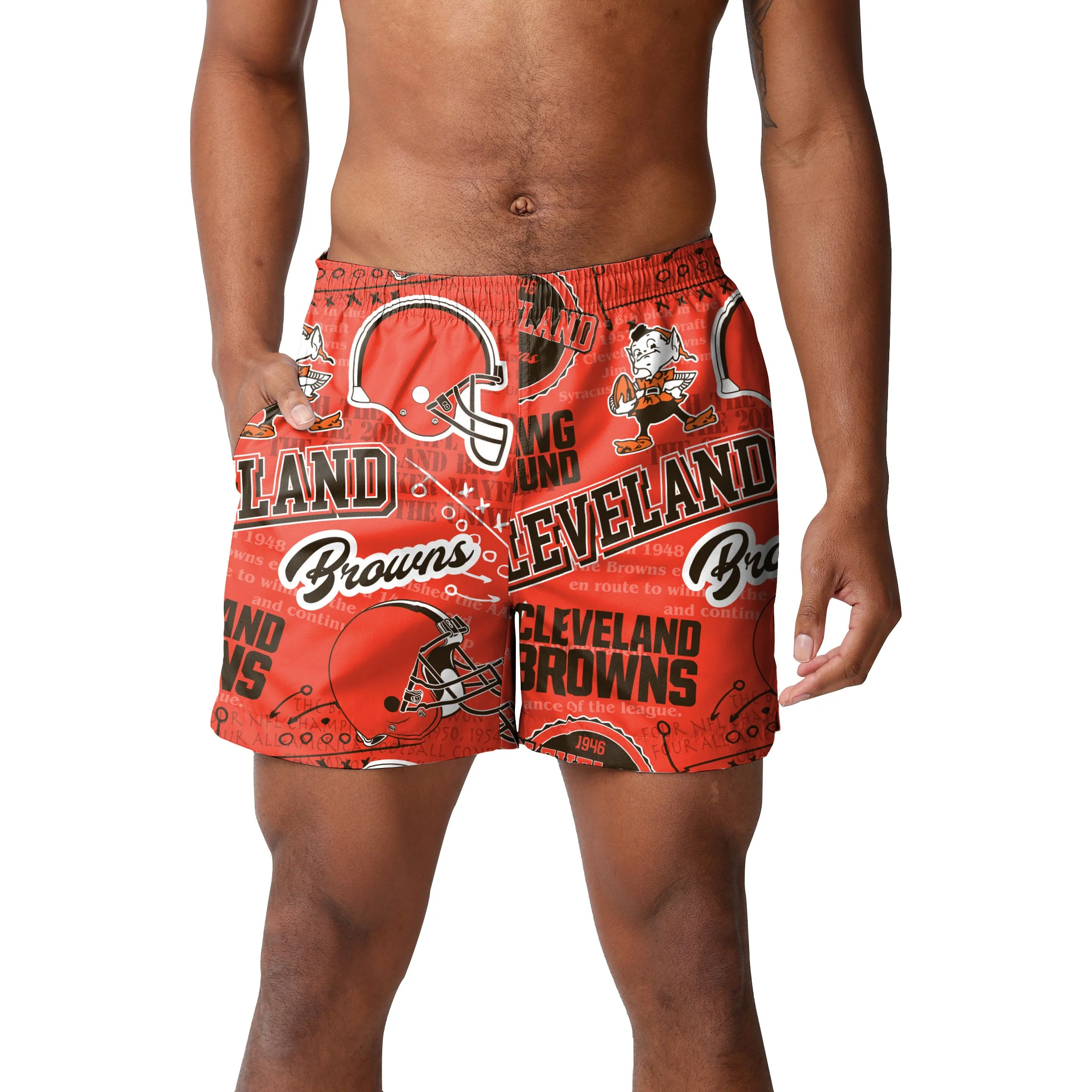 Cleveland Browns NFL Mens Logo Rush Swimming Trunks - Image 2
