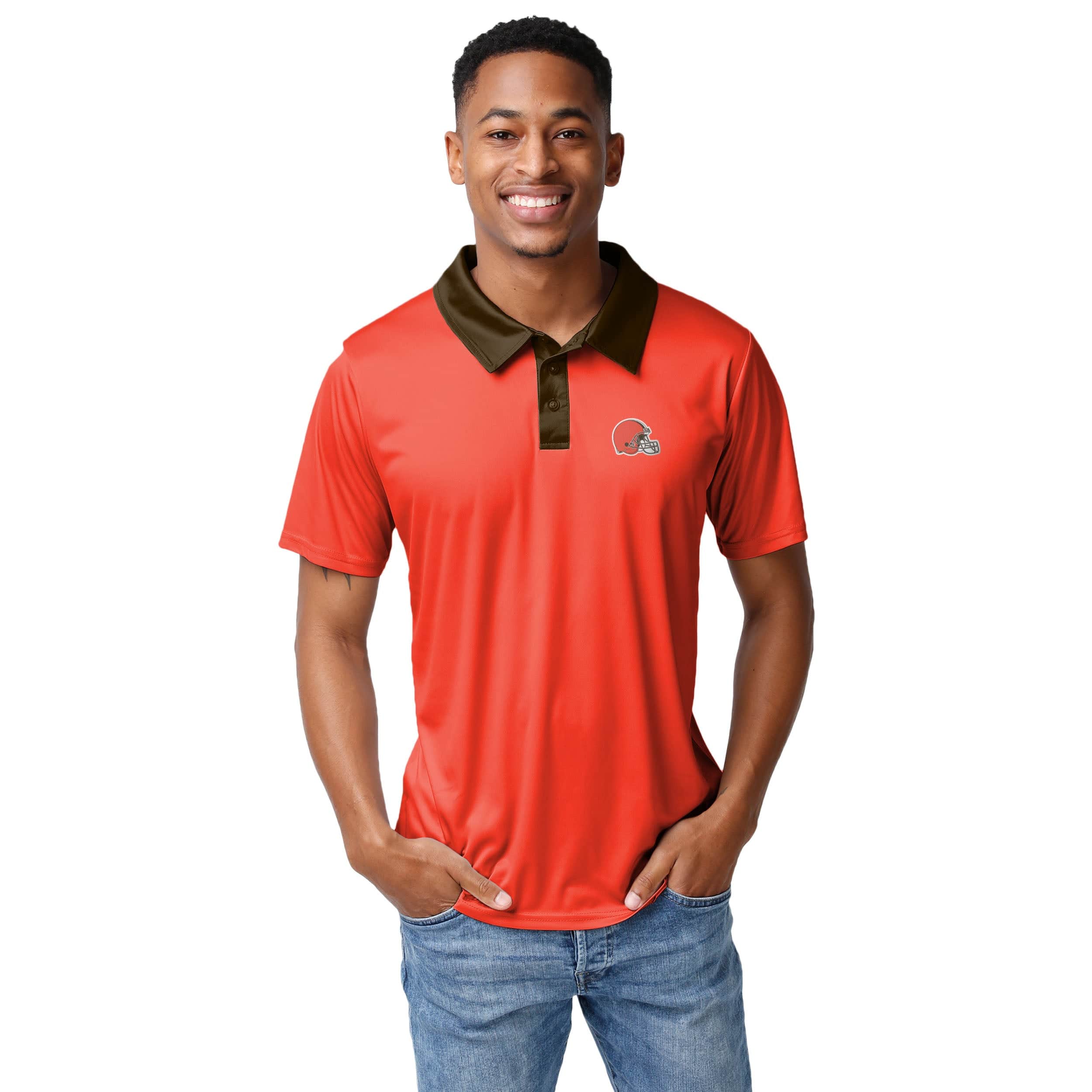 Cleveland Browns NFL Mens Nightcap Polyester Polo - Image 2
