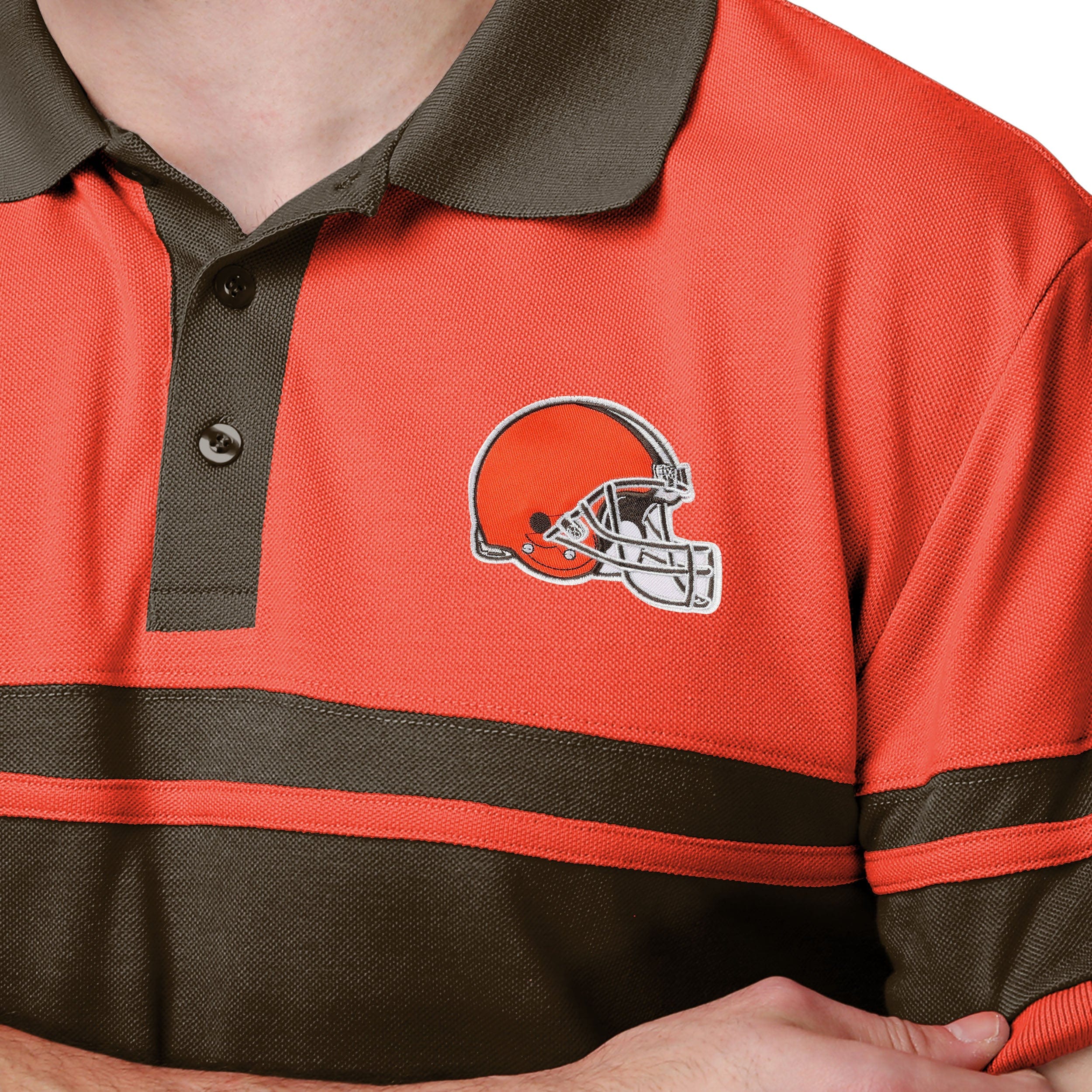 Cleveland Browns NFL Mens Original Rugby Stripe Polo - Image 3