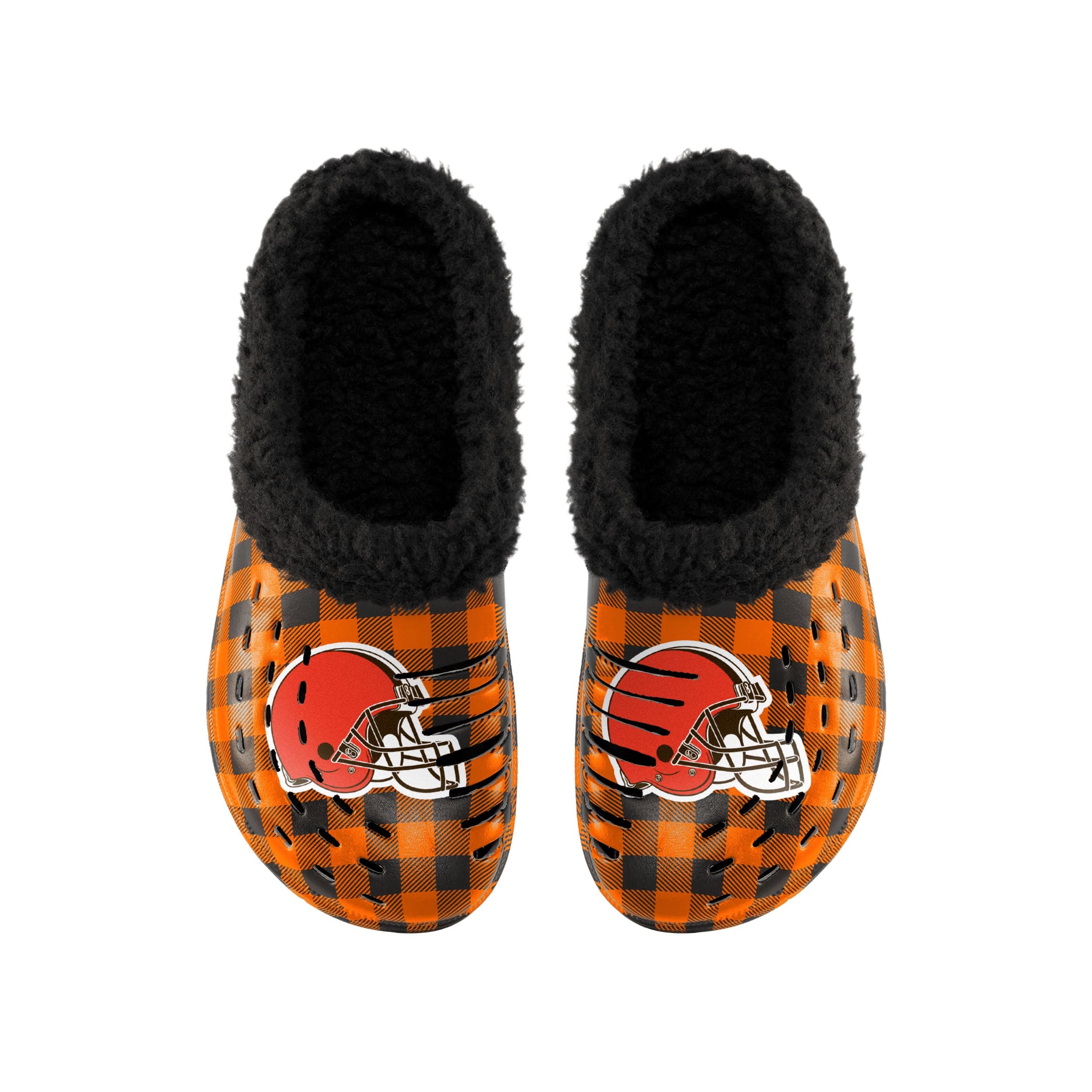 Cleveland Browns NFL Mens Sherpa Lined Buffalo Check Clog - Image 4