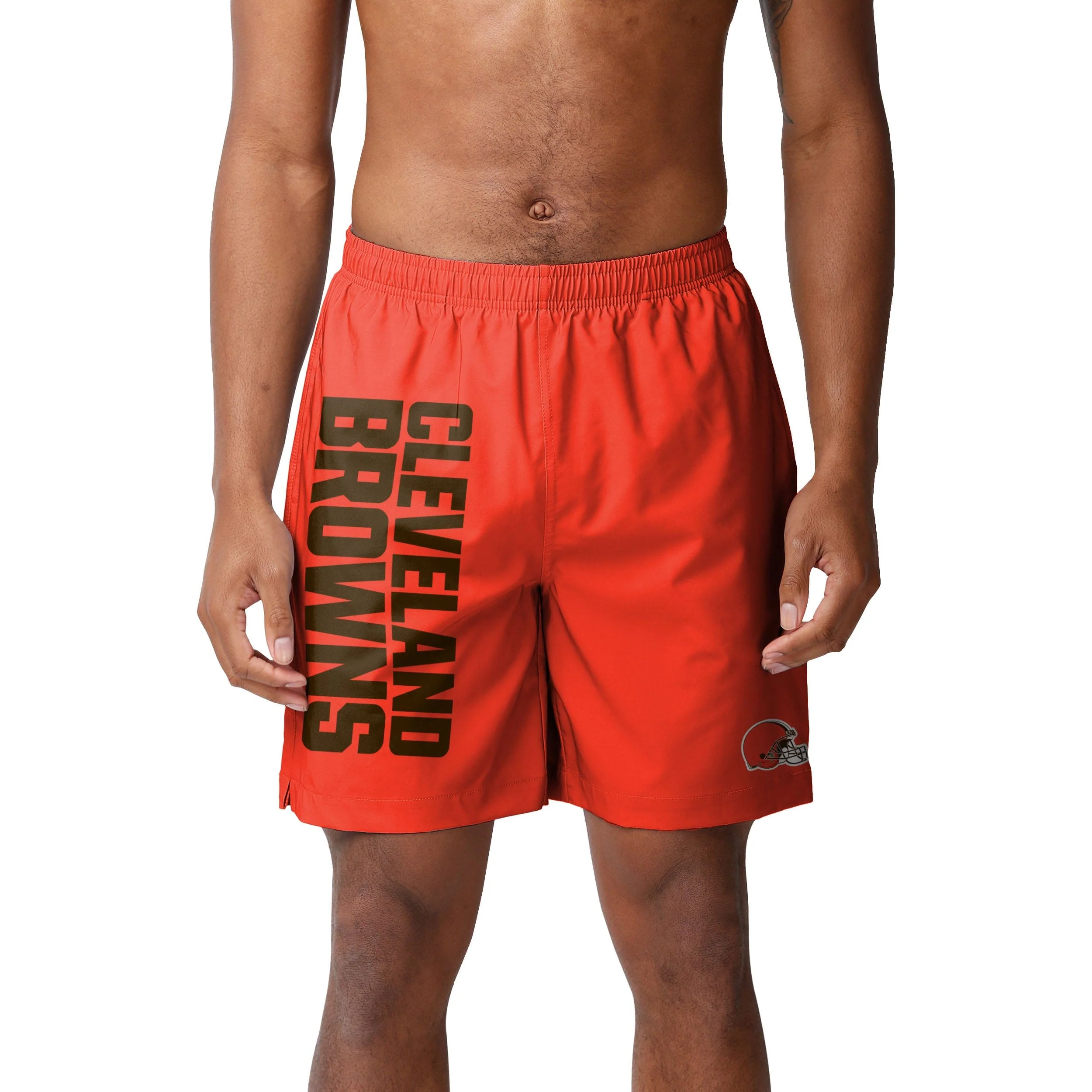 Cleveland Browns NFL Mens Solid Wordmark Traditional Swimming Trunks - Image 2