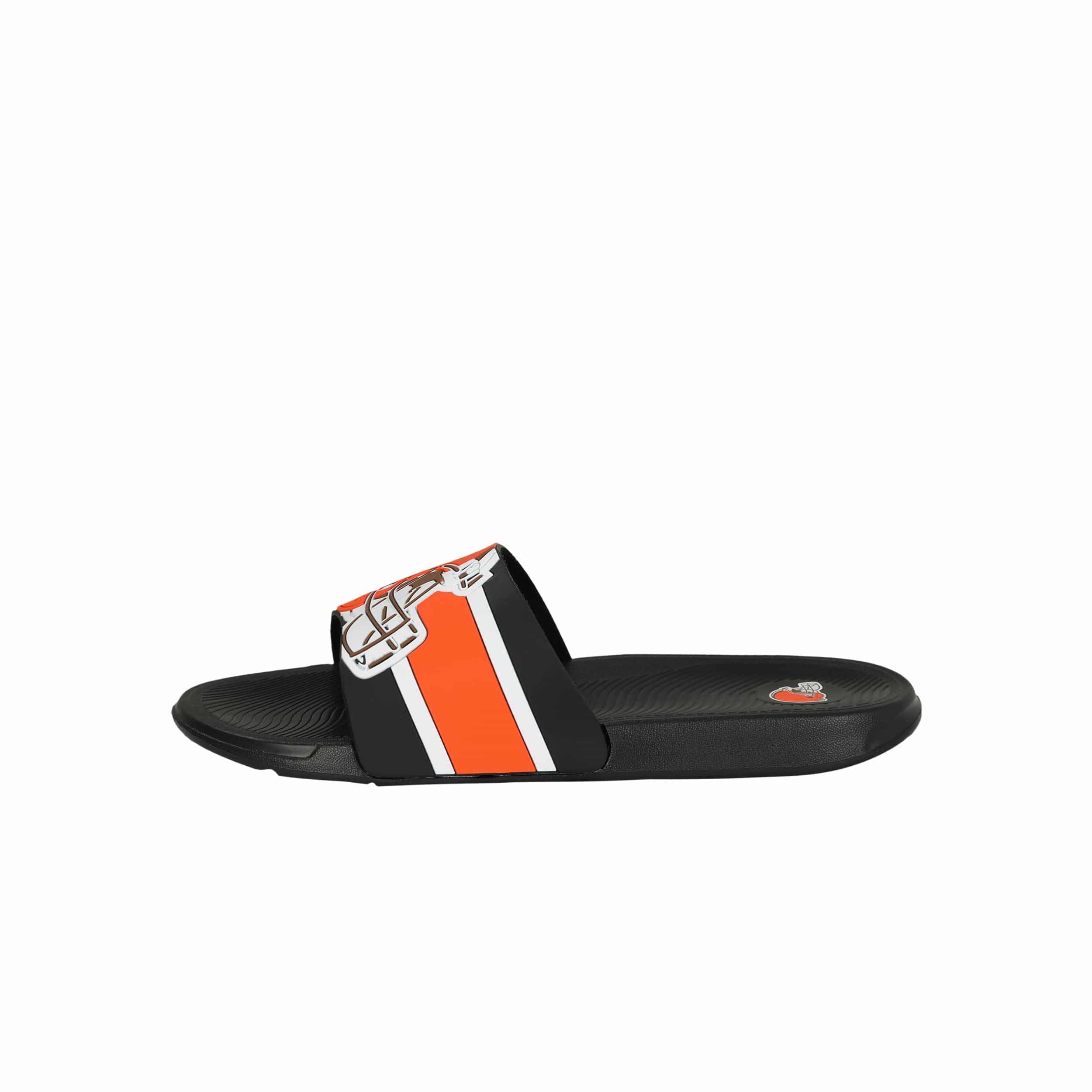 Cleveland Browns NFL Mens Striped Big Logo Raised Slide - Image 4