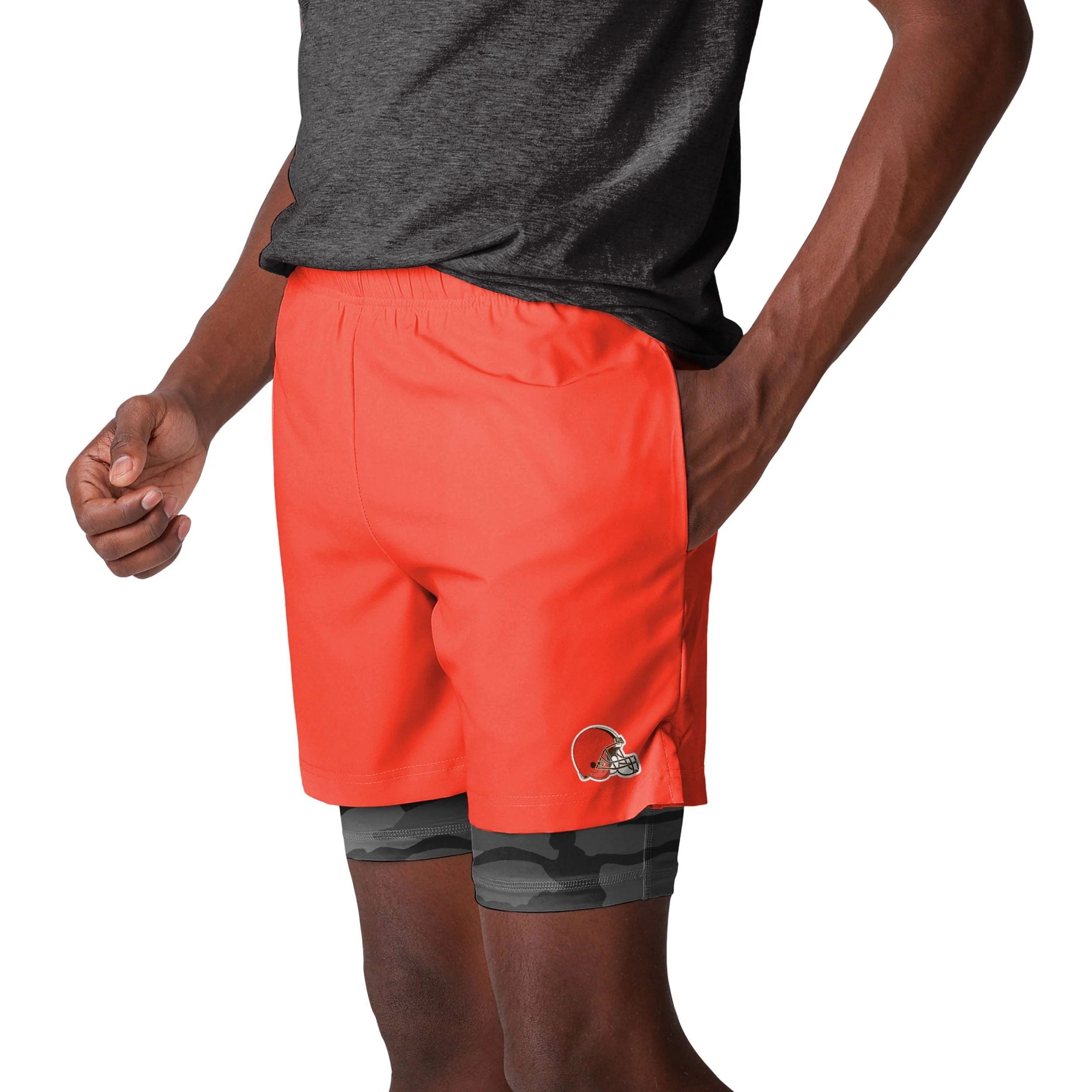 Cleveland Browns NFL Mens Team Color Camo Liner Shorts - Image 2
