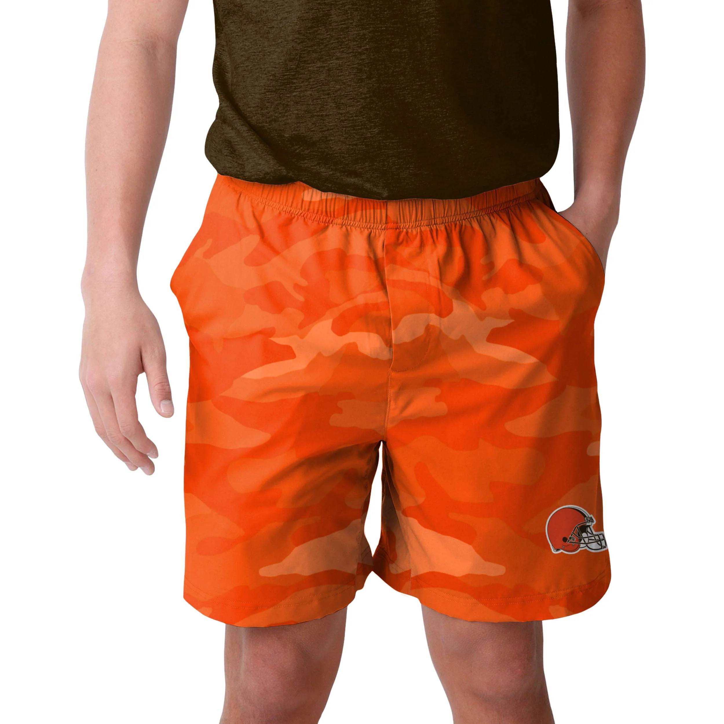 Cleveland Browns NFL Mens Tonal Camo Woven Shorts - Image 2