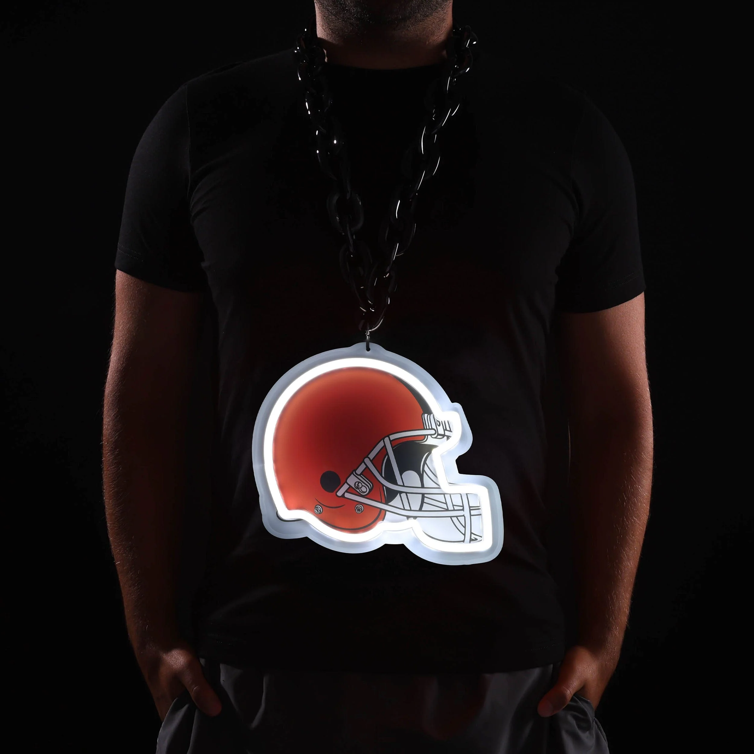 Cleveland Browns NFL Neon Light Up Big Logo Chain - Image 3