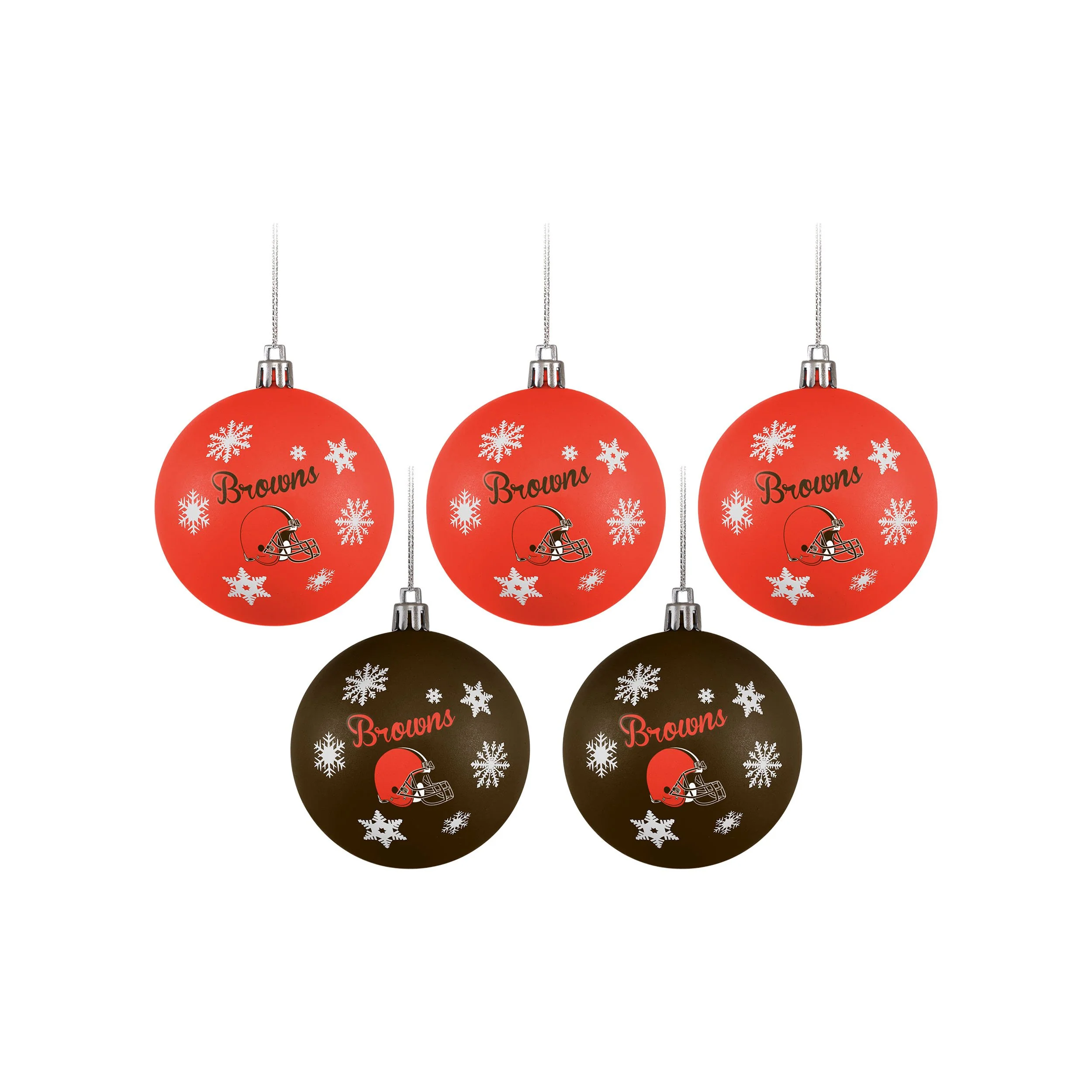 Cleveland Browns NFL Original 5 Pack Shatterproof Ball Ornament Set