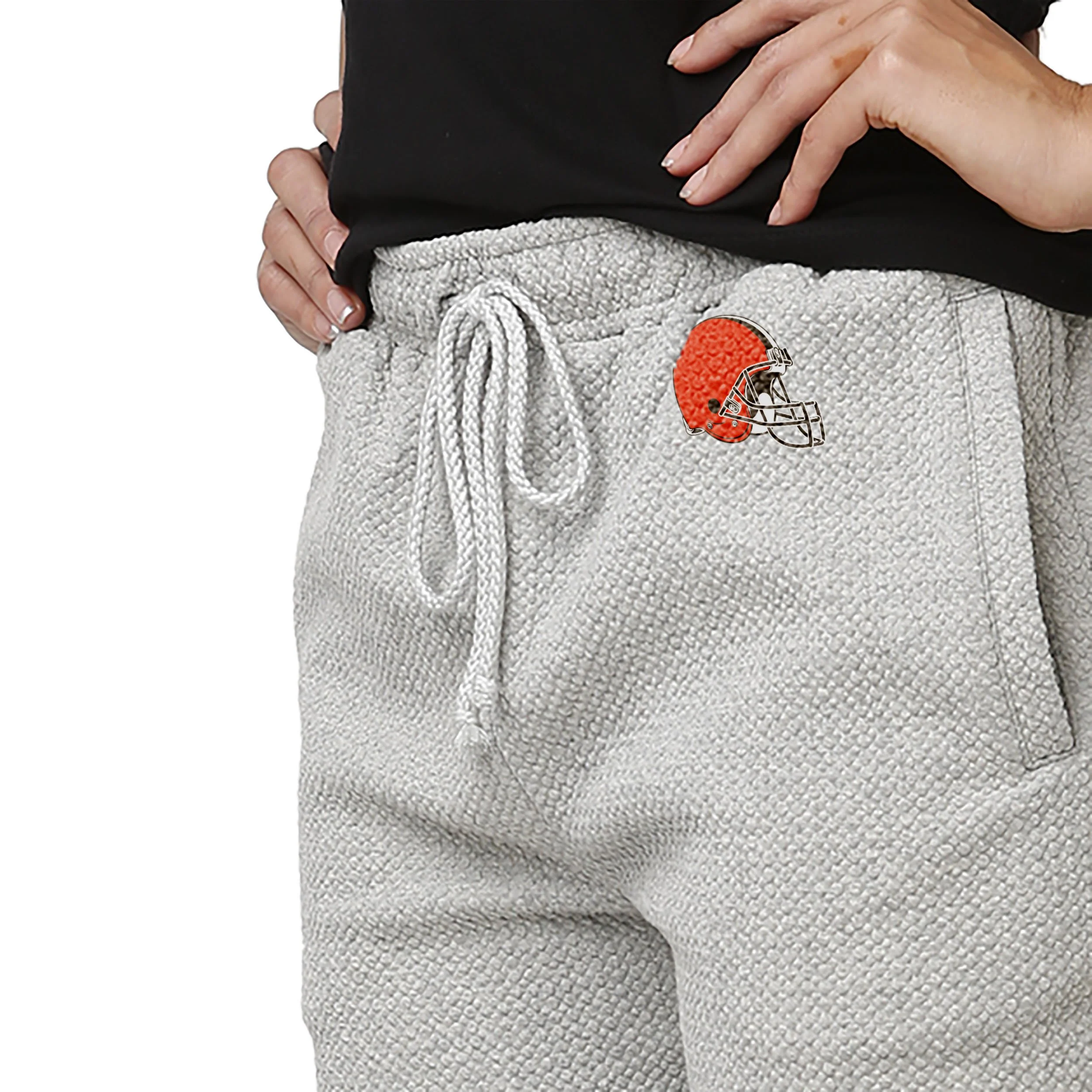 Cleveland Browns NFL Original Womens Gray Woven Joggers - Image 4