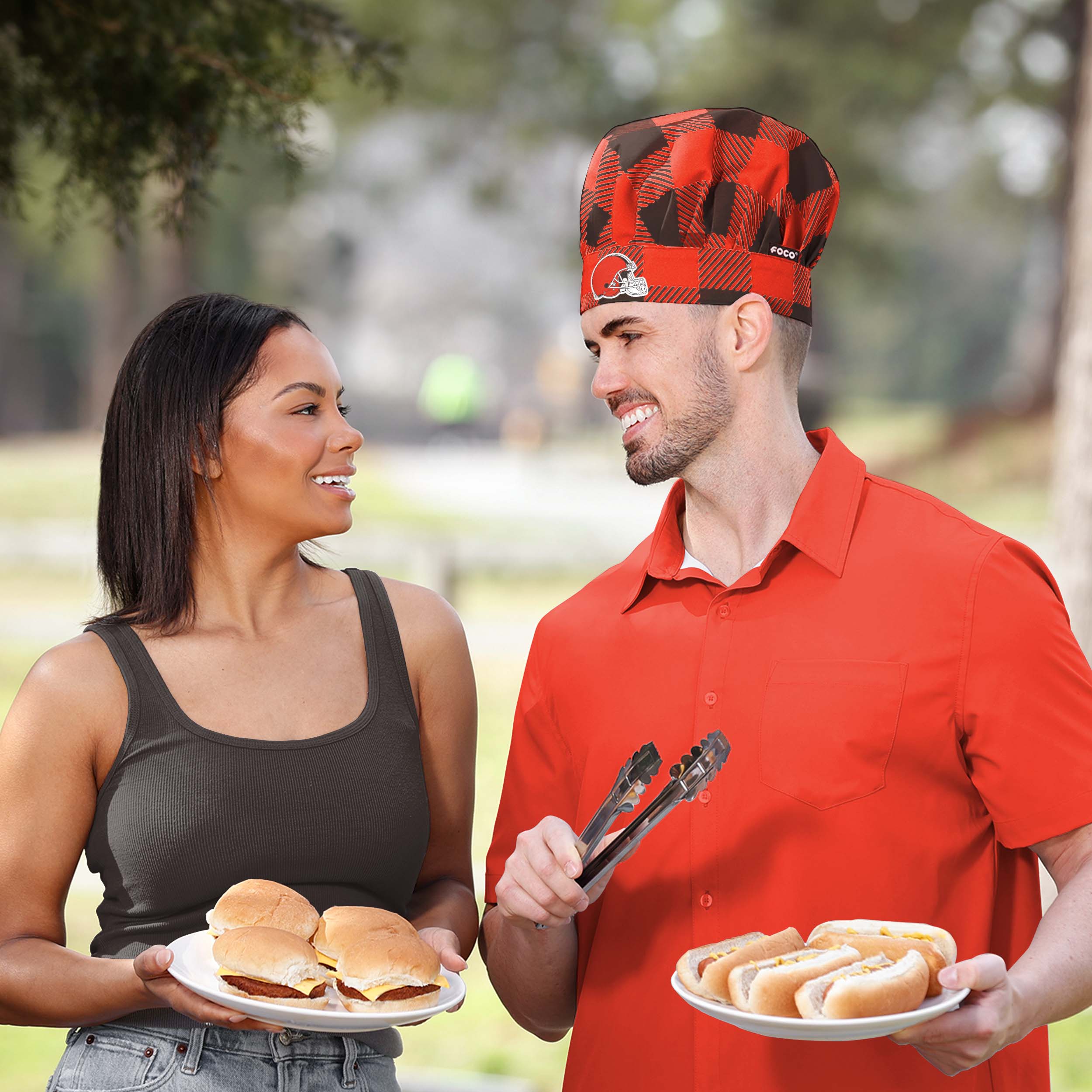 Cleveland Browns NFL Plaid Chef Hat - Image 3