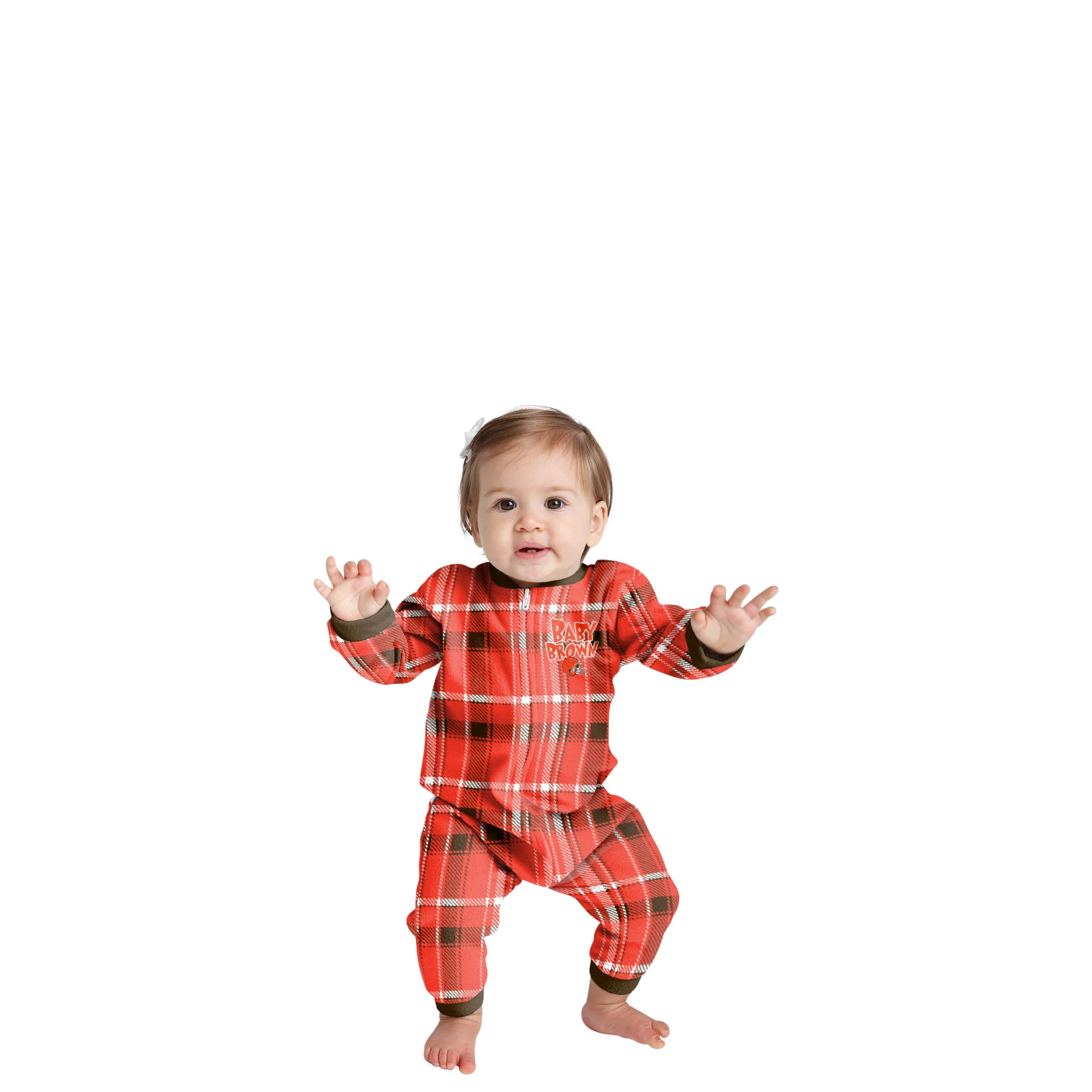 Cleveland Browns NFL Plaid Family Holiday Pajamas - Image 2