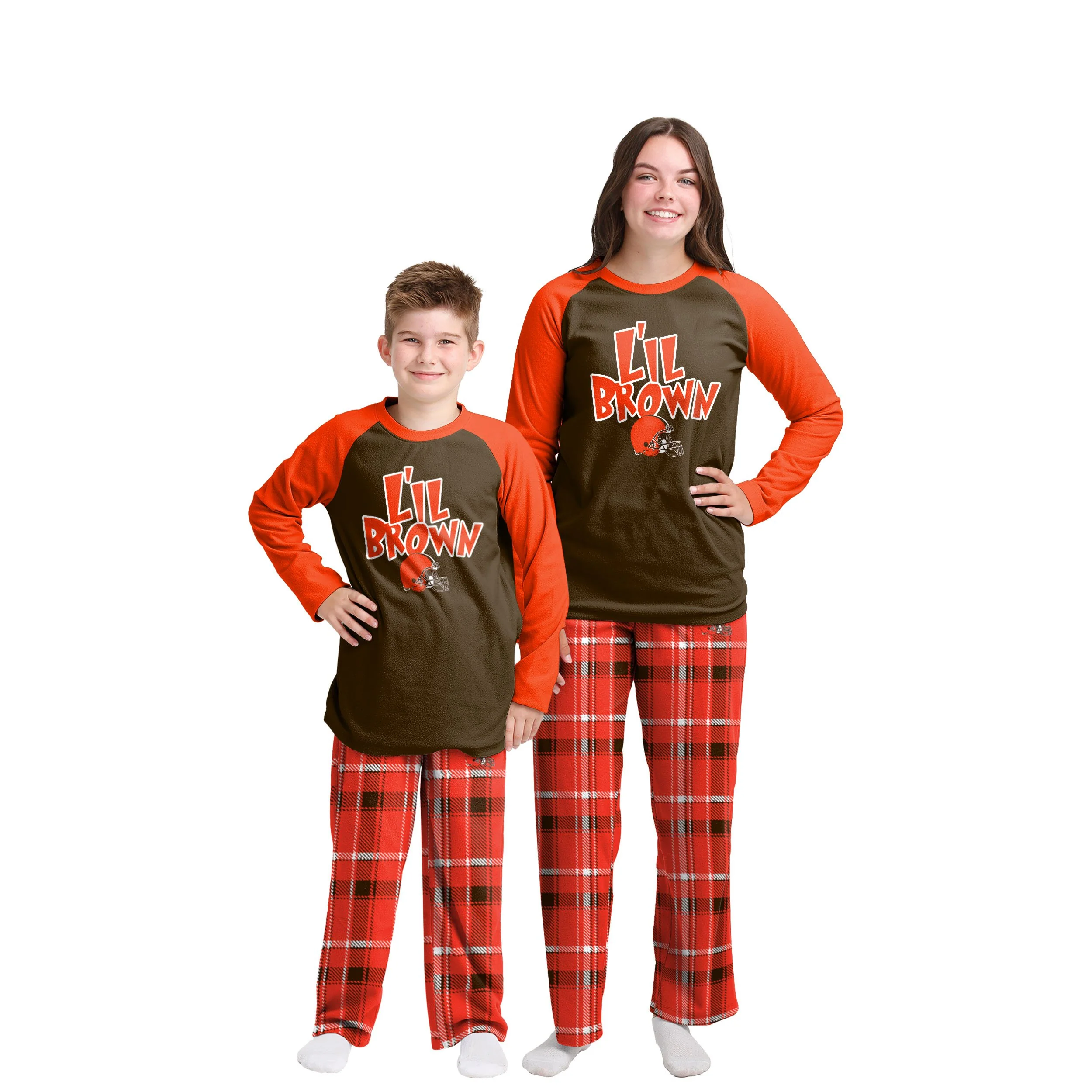 Cleveland Browns NFL Plaid Family Holiday Pajamas - Image 4