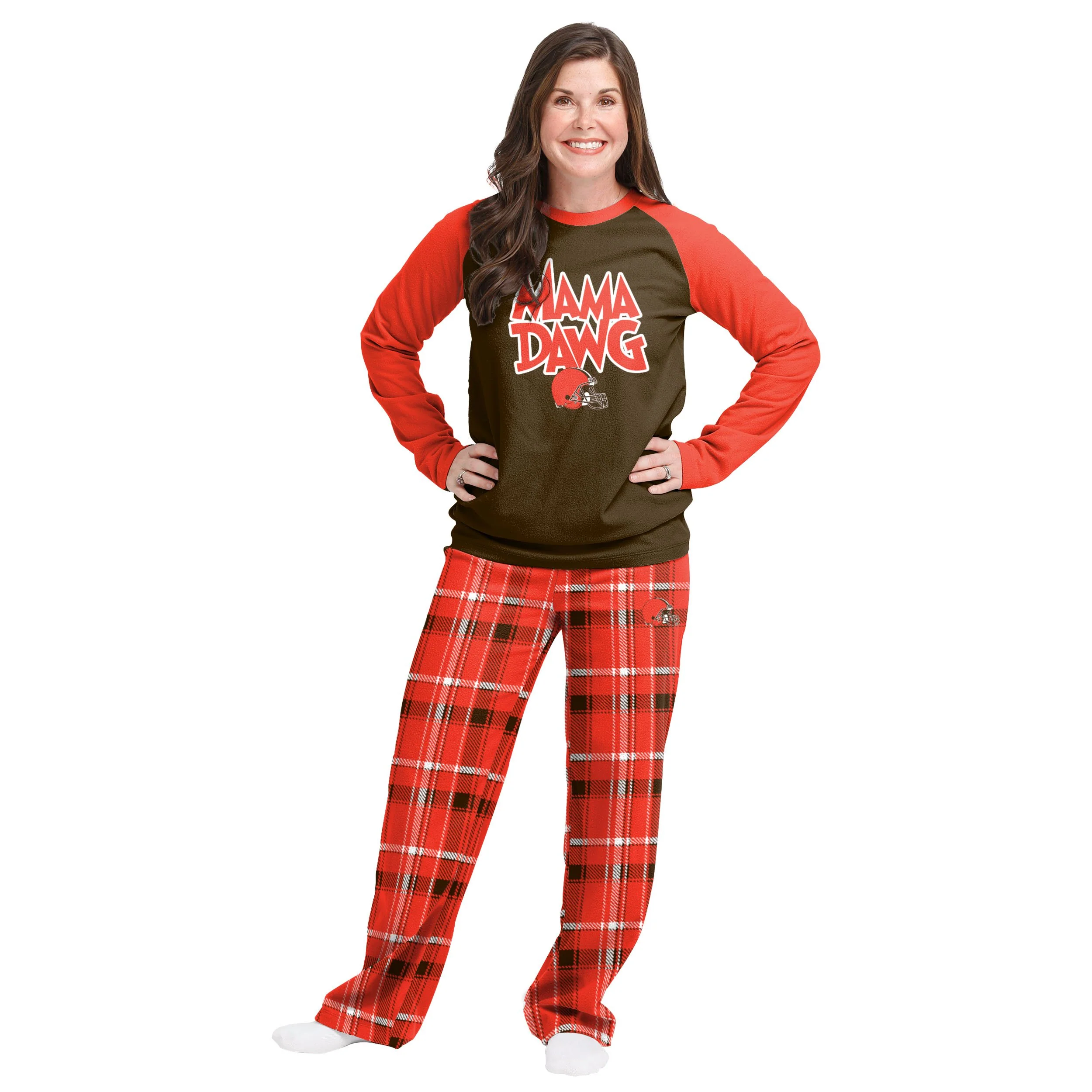 Cleveland Browns NFL Plaid Family Holiday Pajamas - Image 5