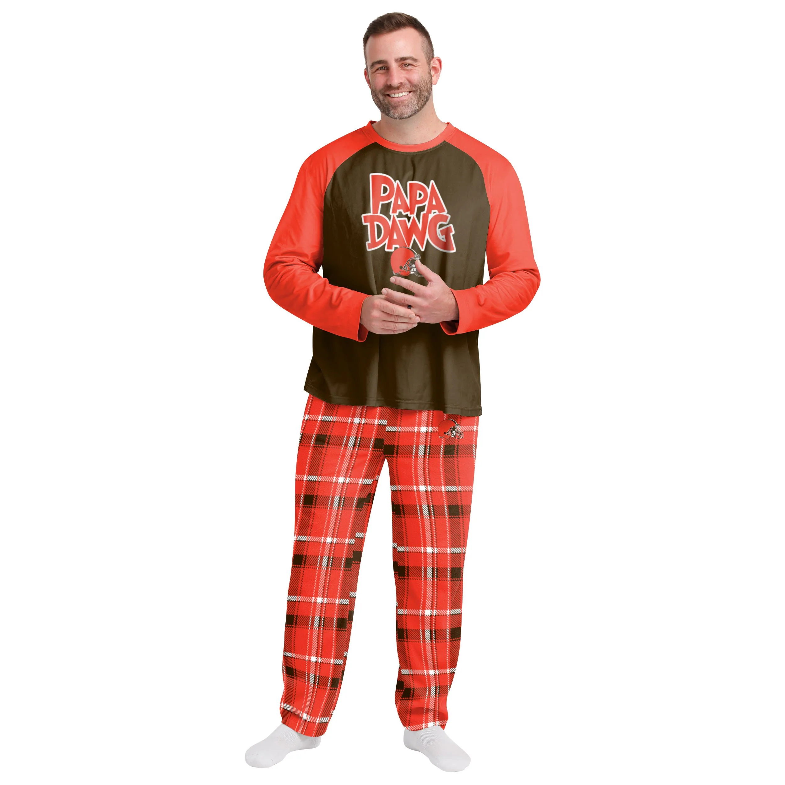 Cleveland Browns NFL Plaid Family Holiday Pajamas - Image 6