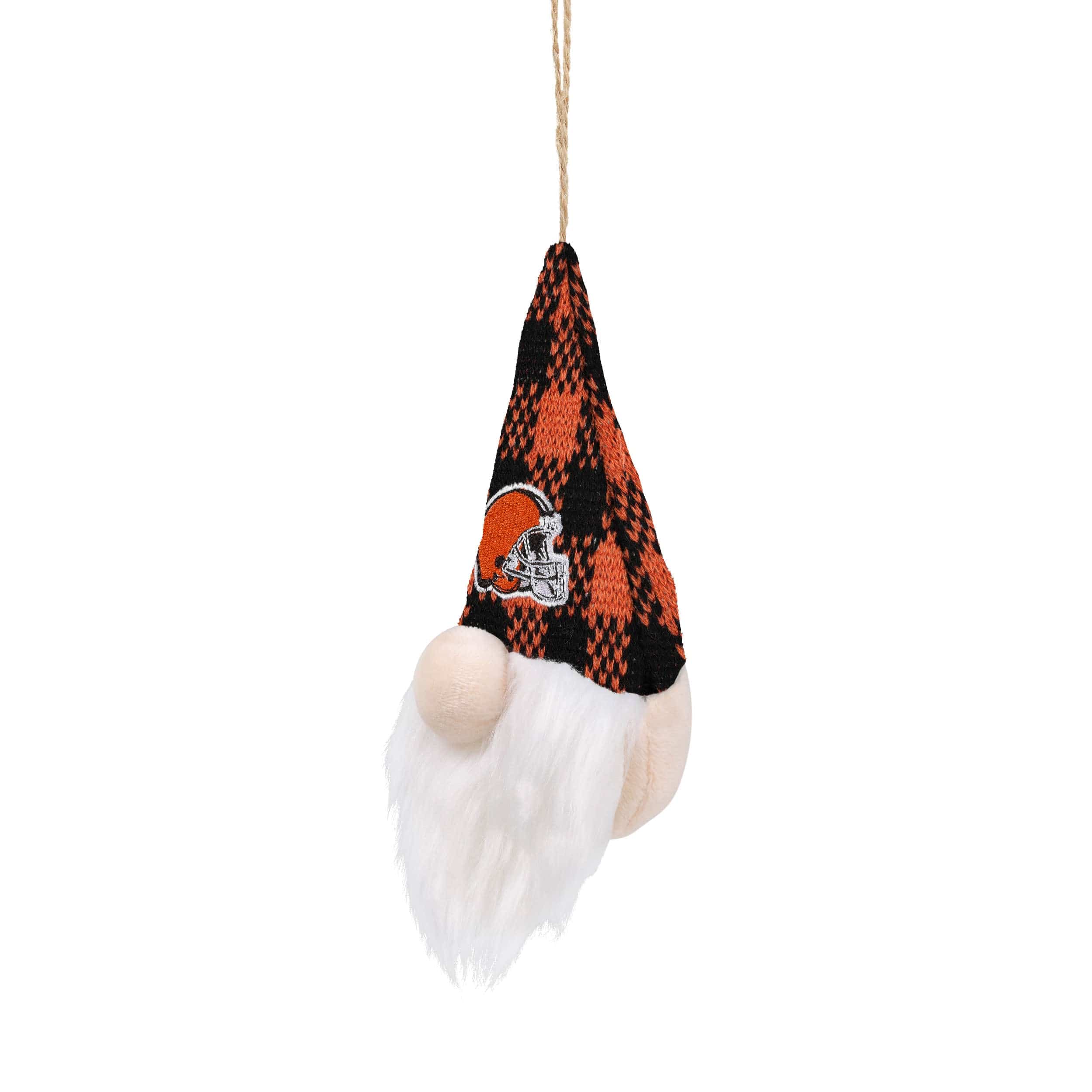 Cleveland Browns NFL Plaid Hat Plush Gnome Ornament - Image 2