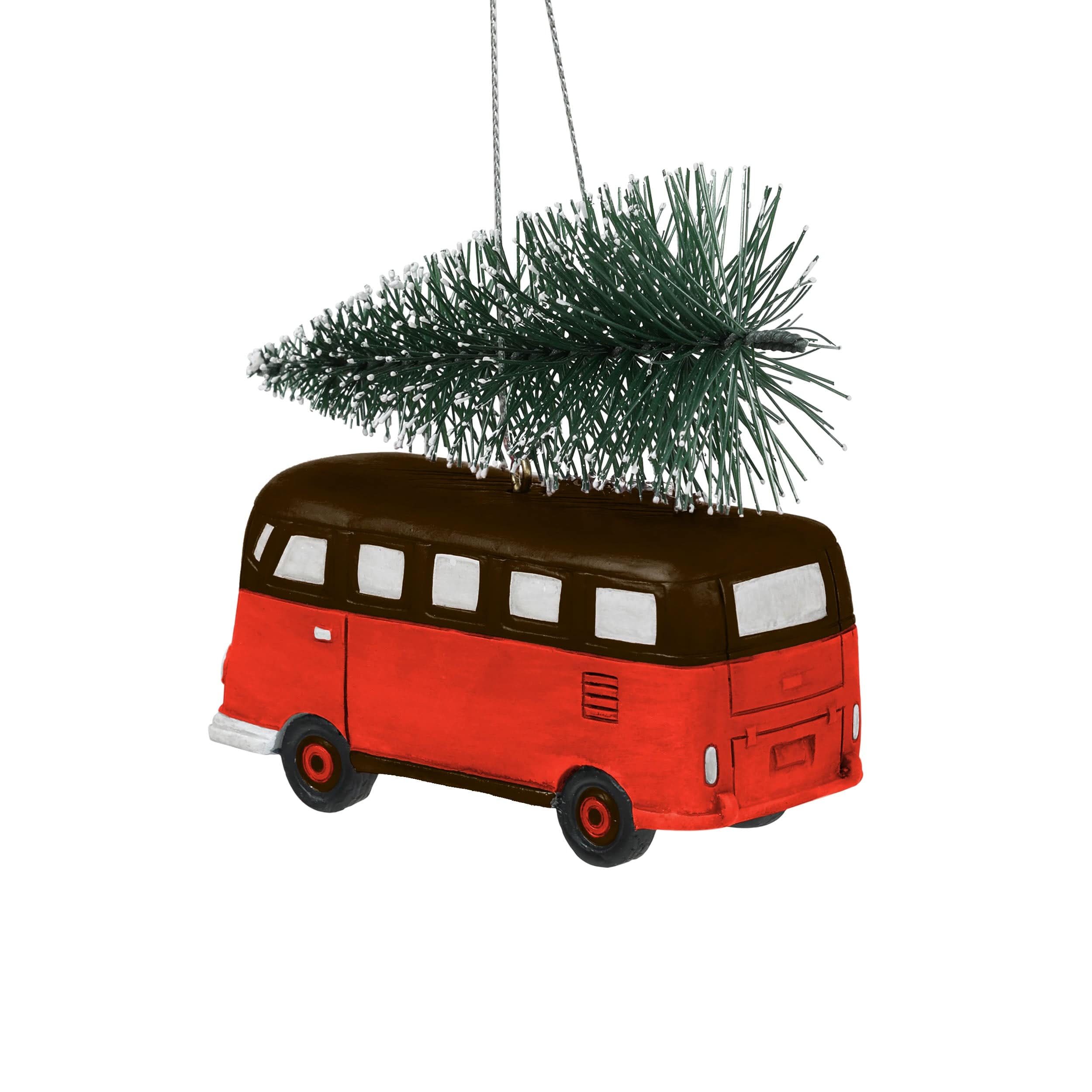 Cleveland Browns NFL Retro Bus With Tree Ornament - Image 3
