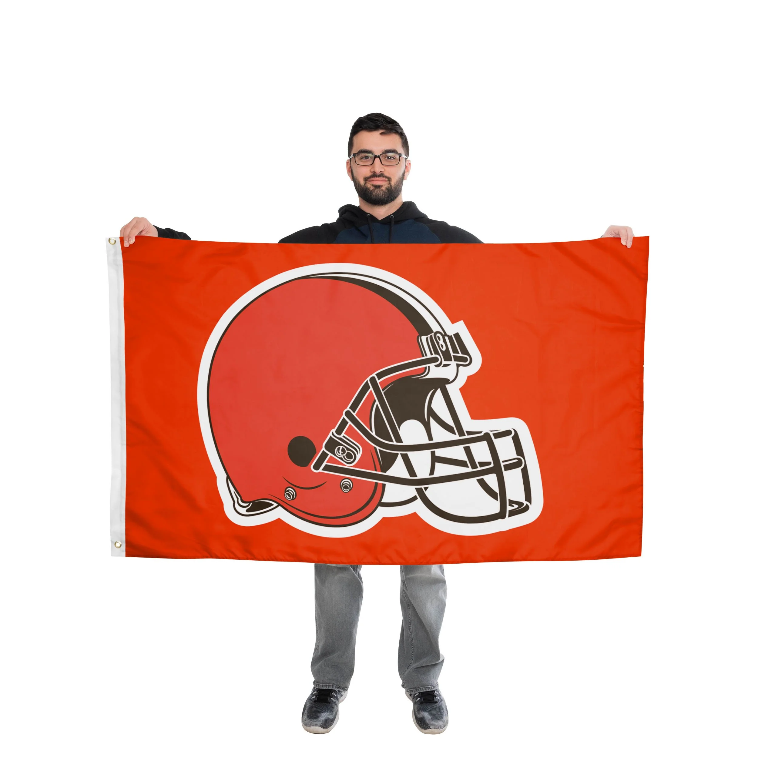 Cleveland Browns NFL Solid Horizontal Flag - Image 2