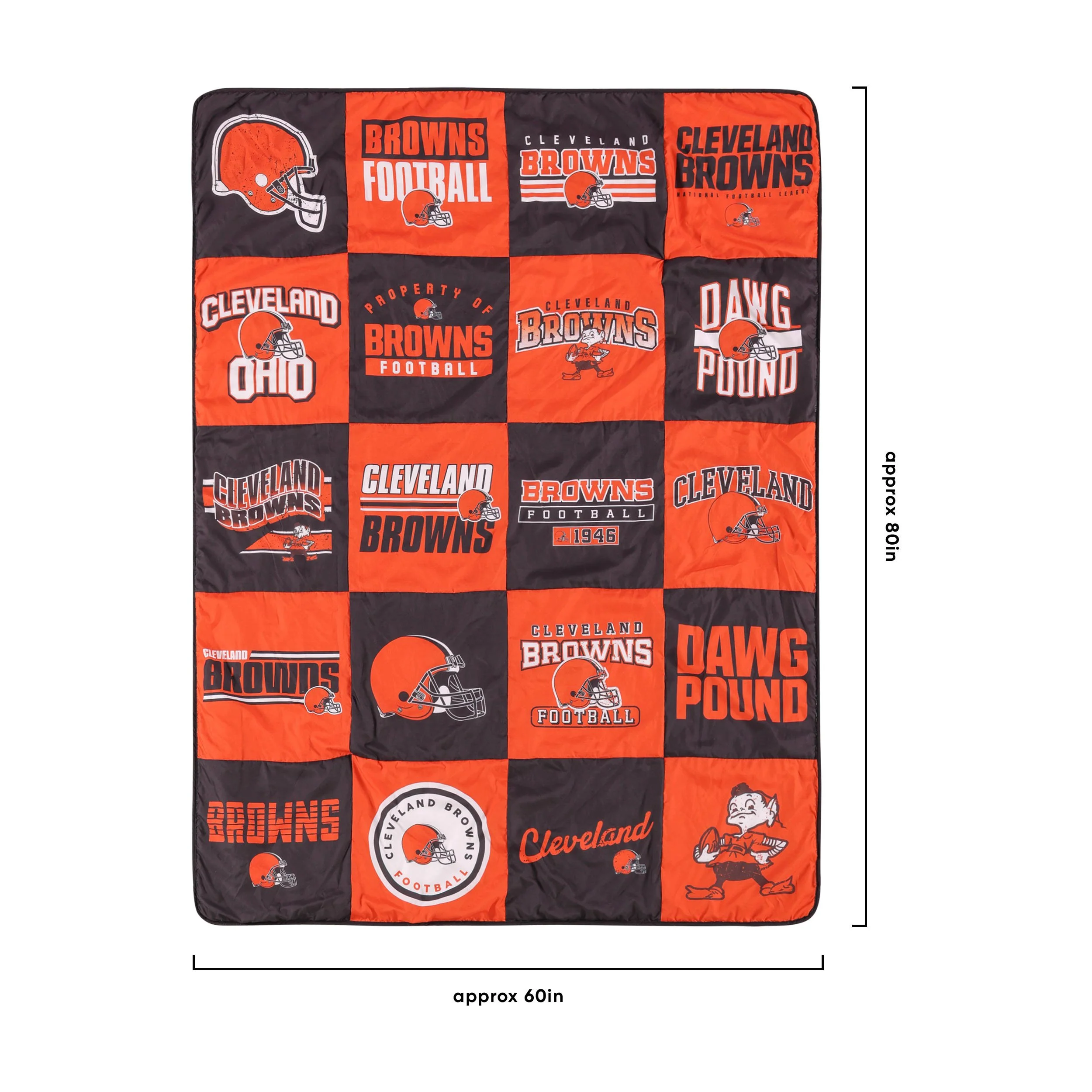 Cleveland Browns NFL Team Pride Patches Quilt - Image 3