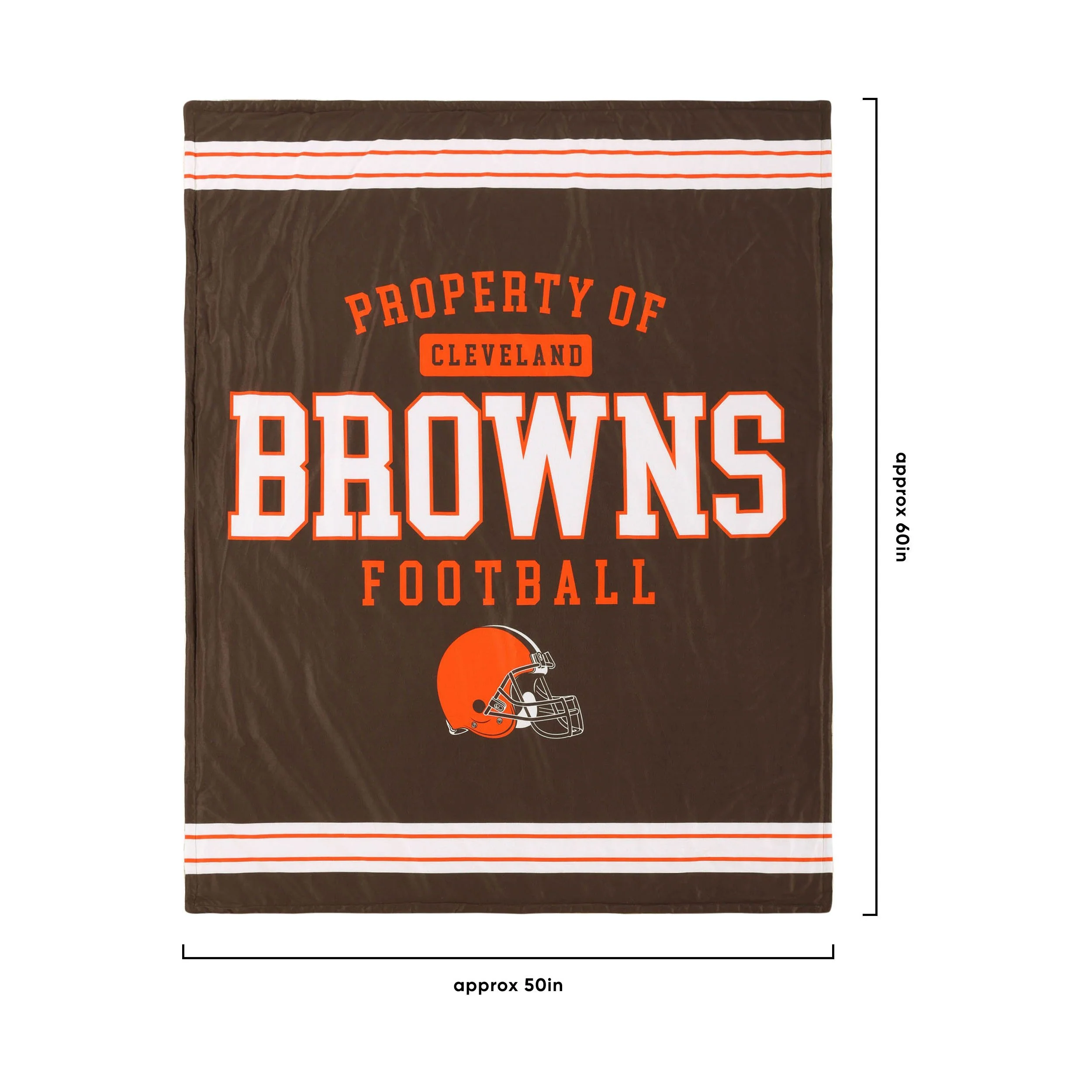 Cleveland Browns NFL Team Property Sherpa Plush Throw Blanket - Image 3