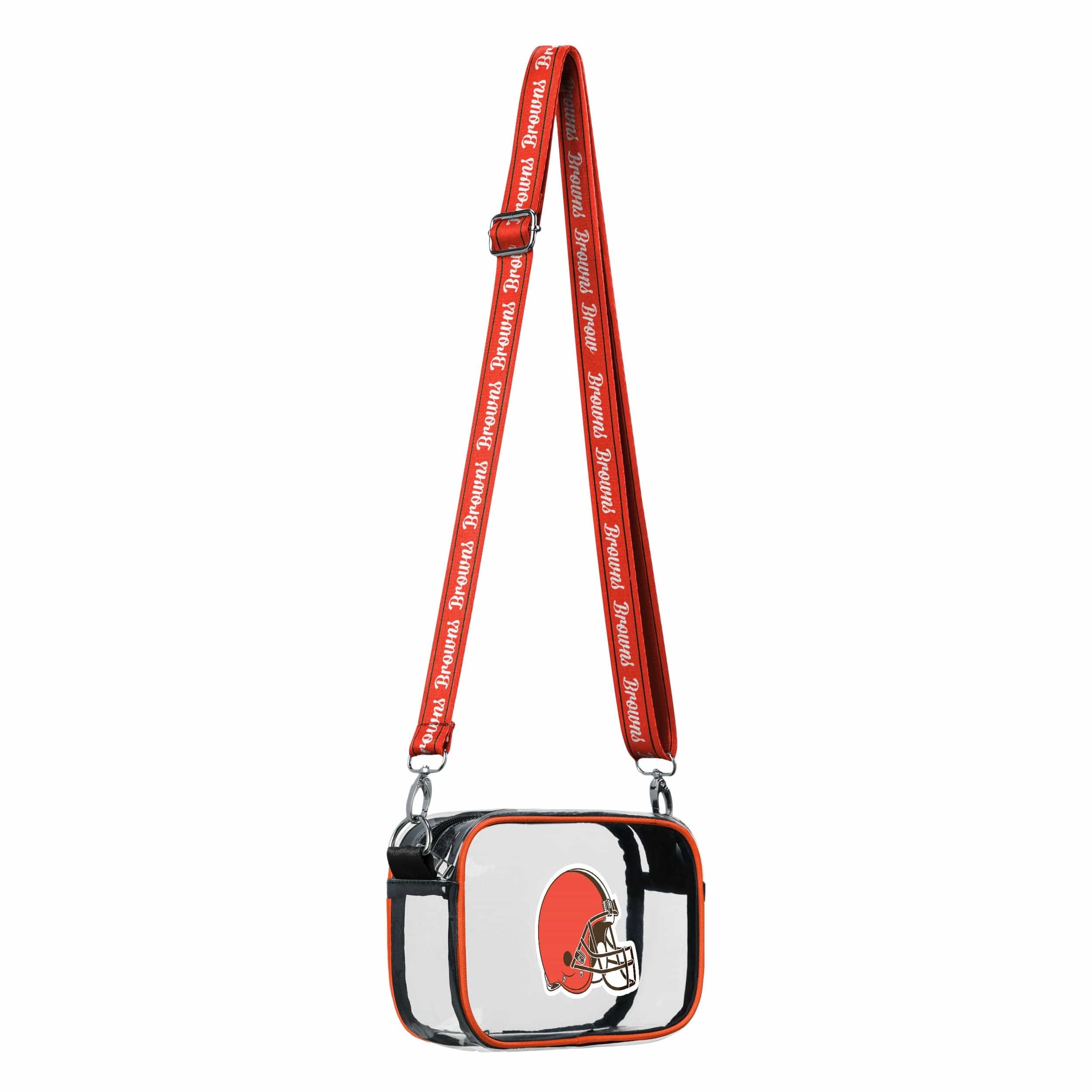 Cleveland Browns NFL Team Stripe Clear Crossbody Bag - Image 2