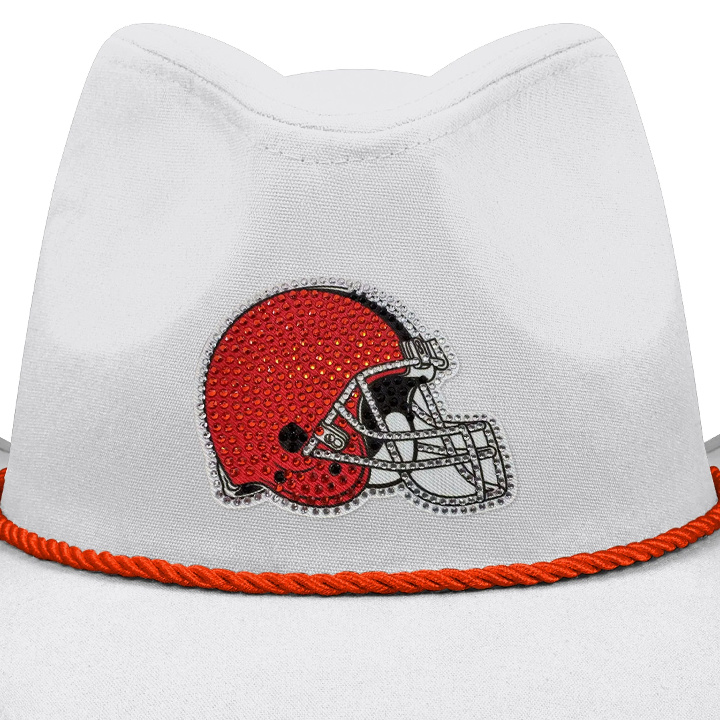 Cleveland Browns NFL White Rhinestone Logo Cowboy Hat - Image 2