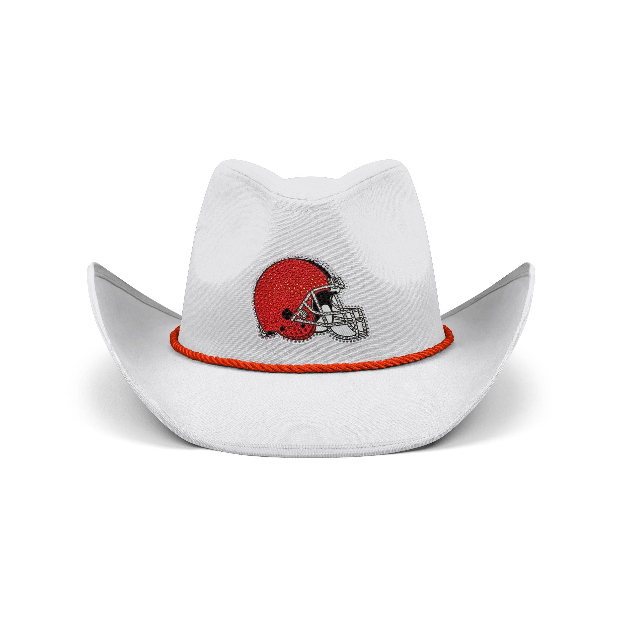 Cleveland Browns NFL White Rhinestone Logo Cowboy Hat - Image 3