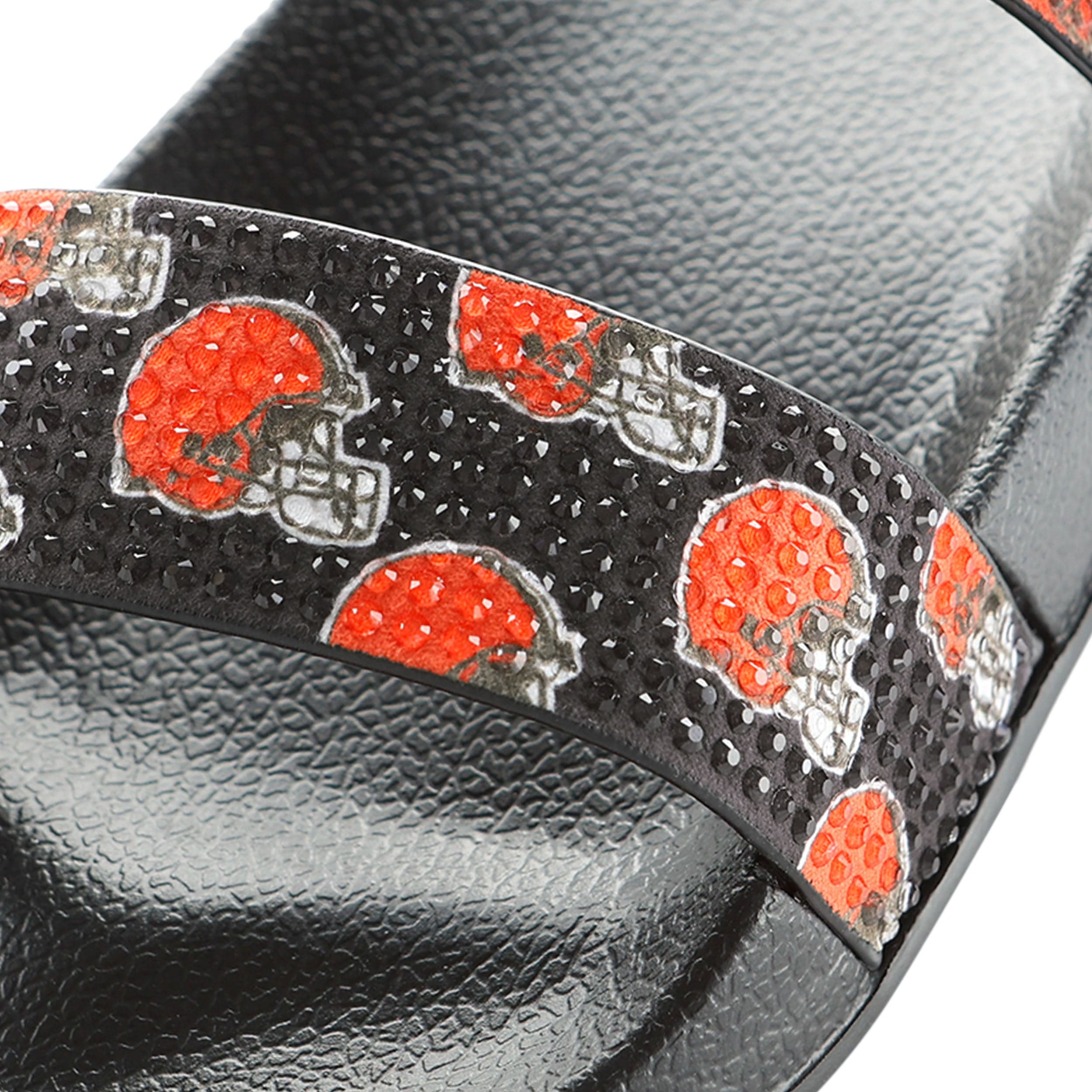 Cleveland Browns NFL Womens Double Strap Shimmer Sandal - Image 2