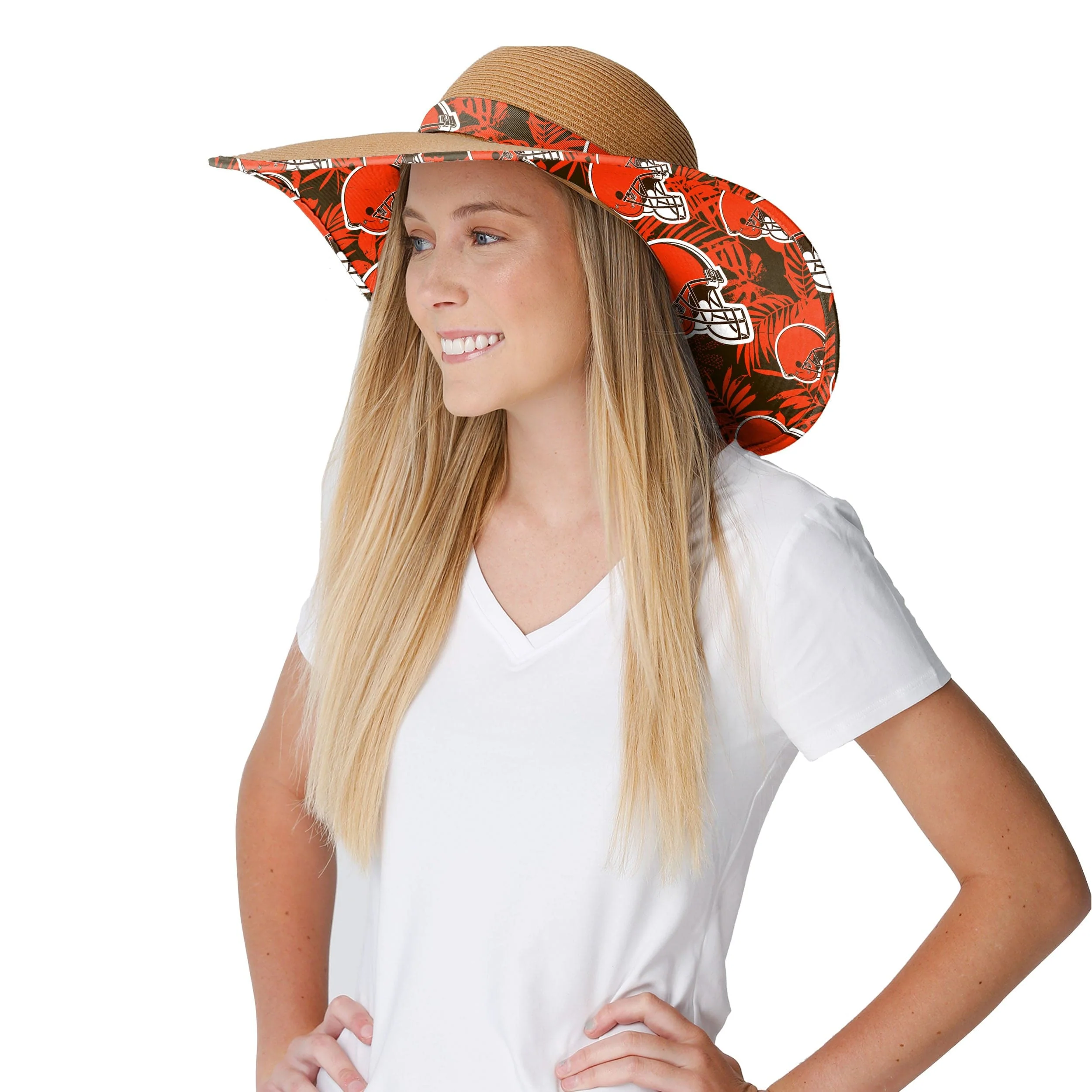 Cleveland Browns NFL Womens Floral Straw Hat - Image 3