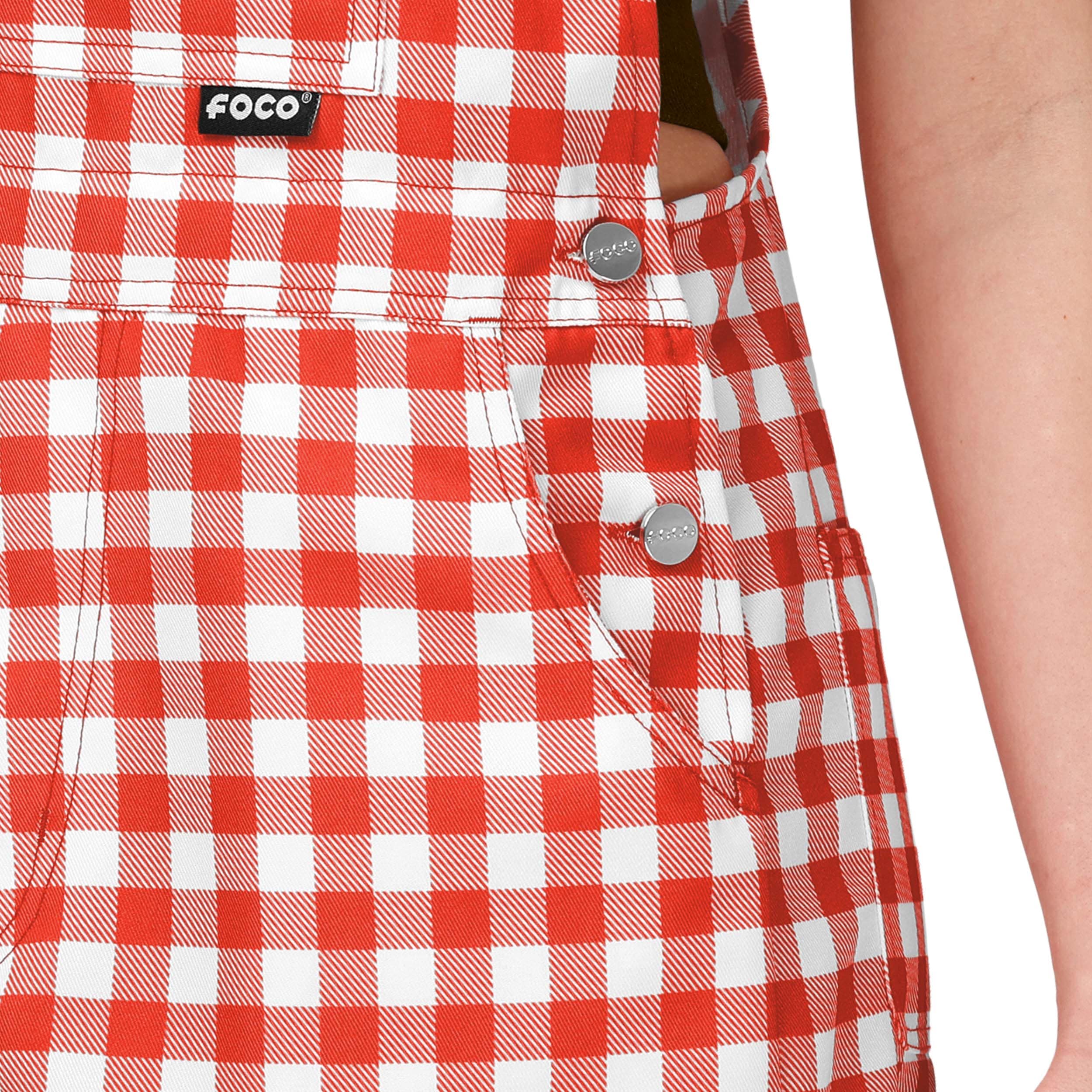Cleveland Browns NFL Womens Gingham Check Bib Shortalls - Image 4