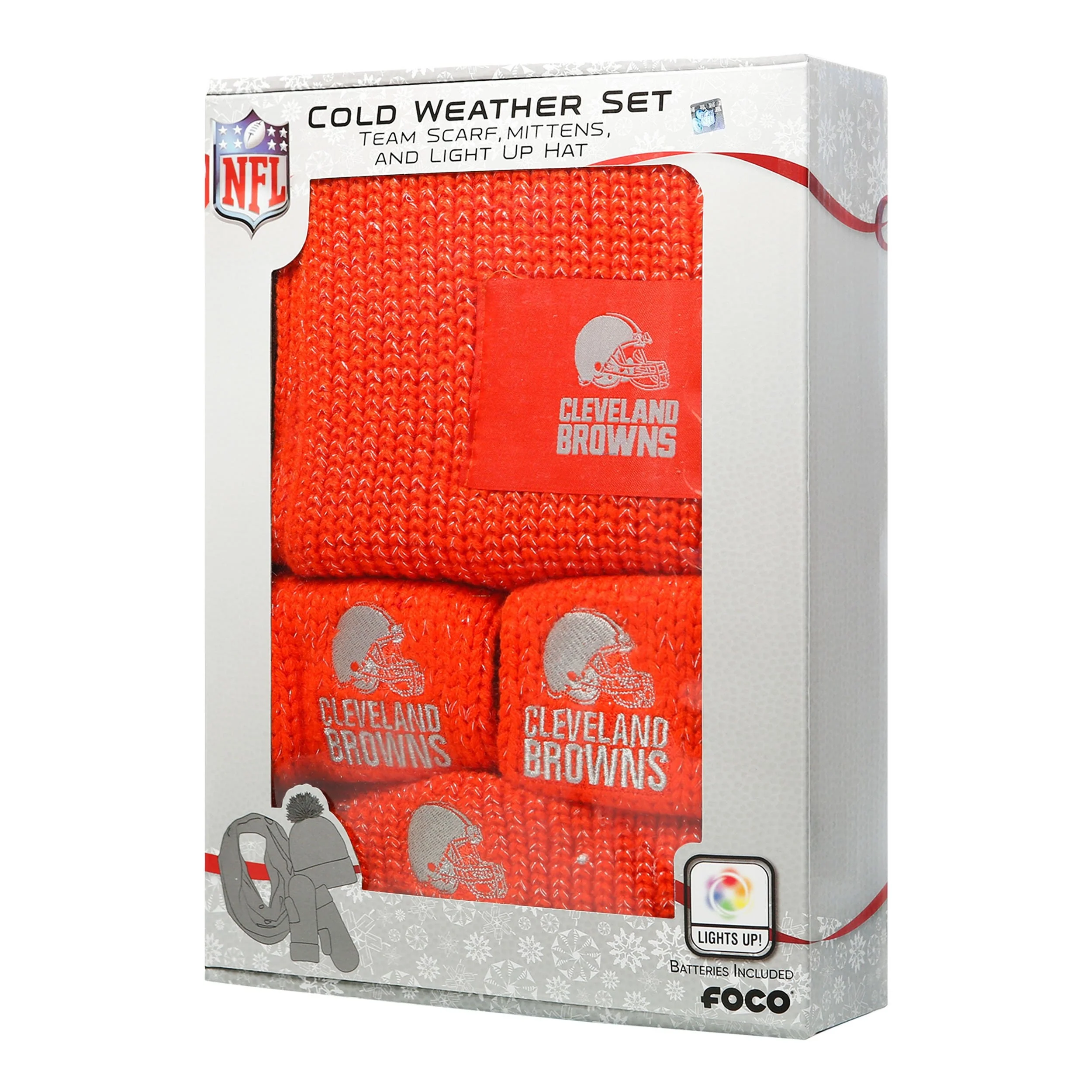 Cleveland Browns NFL Womens Glitter Knit Cold Weather Set - Image 5