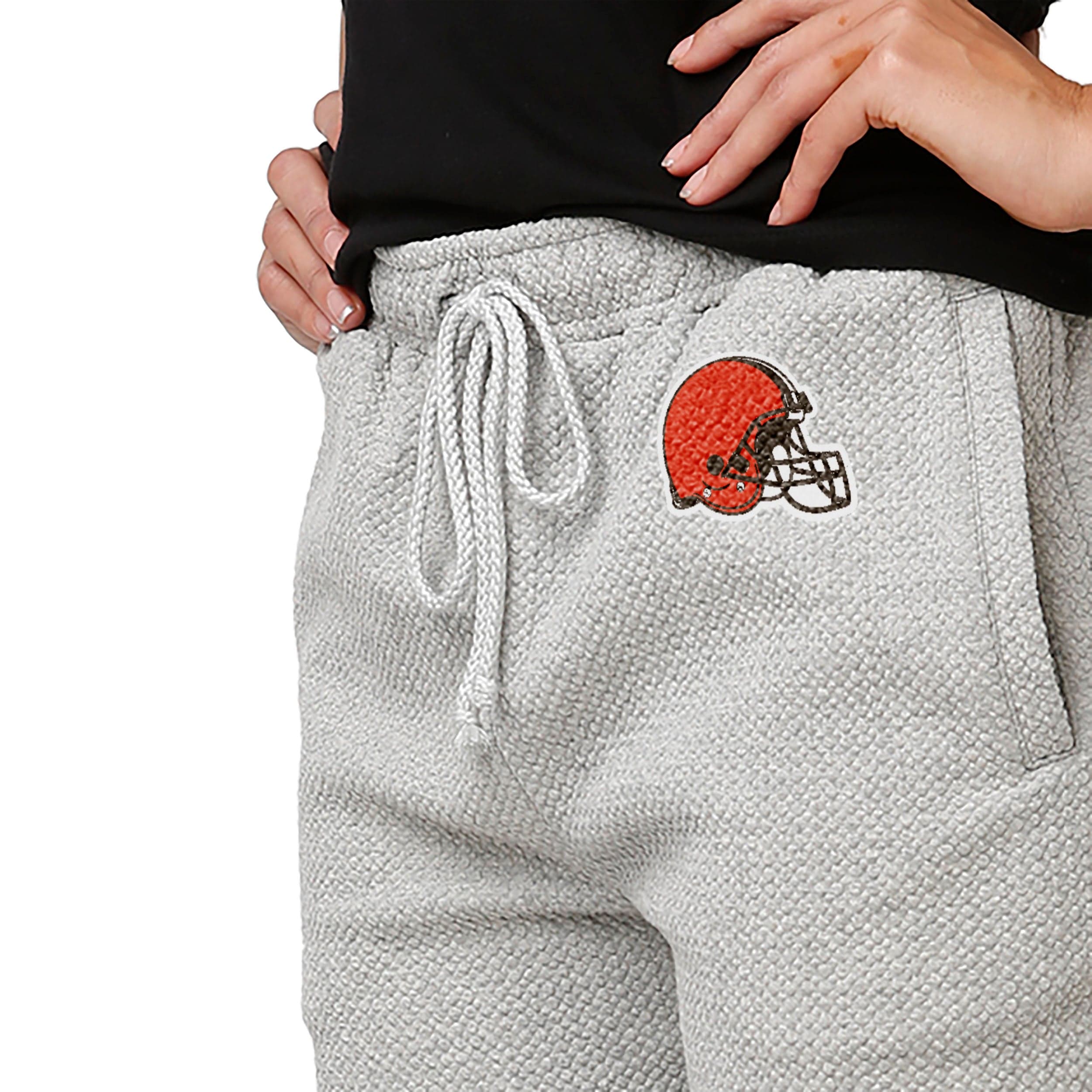 Cleveland Browns NFL Womens Gray Woven Joggers - Image 4