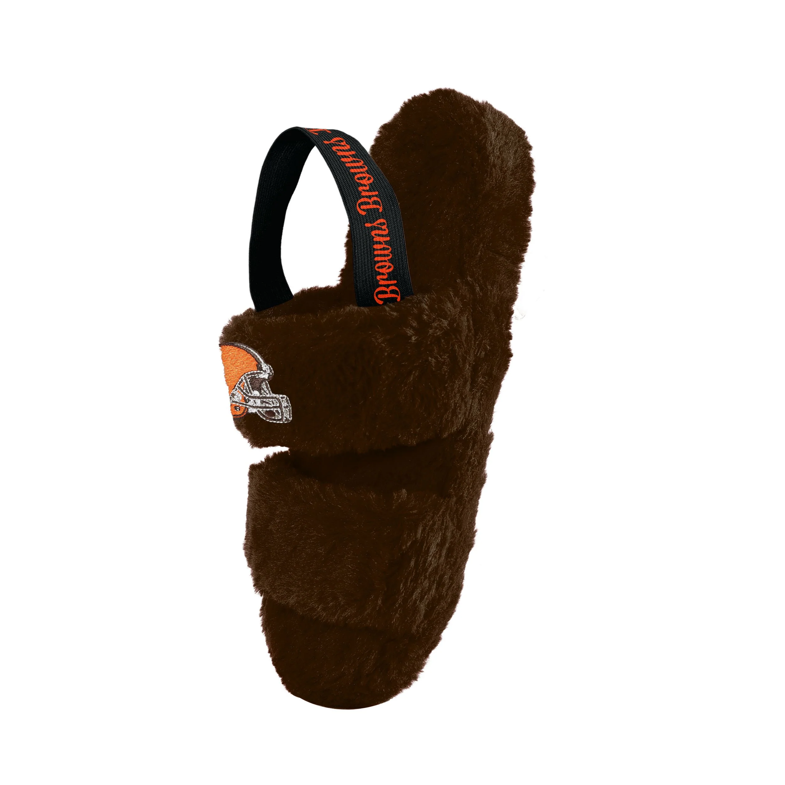 Cleveland Browns NFL Womens Heel Strap Wordmark Fur Slide - Image 3