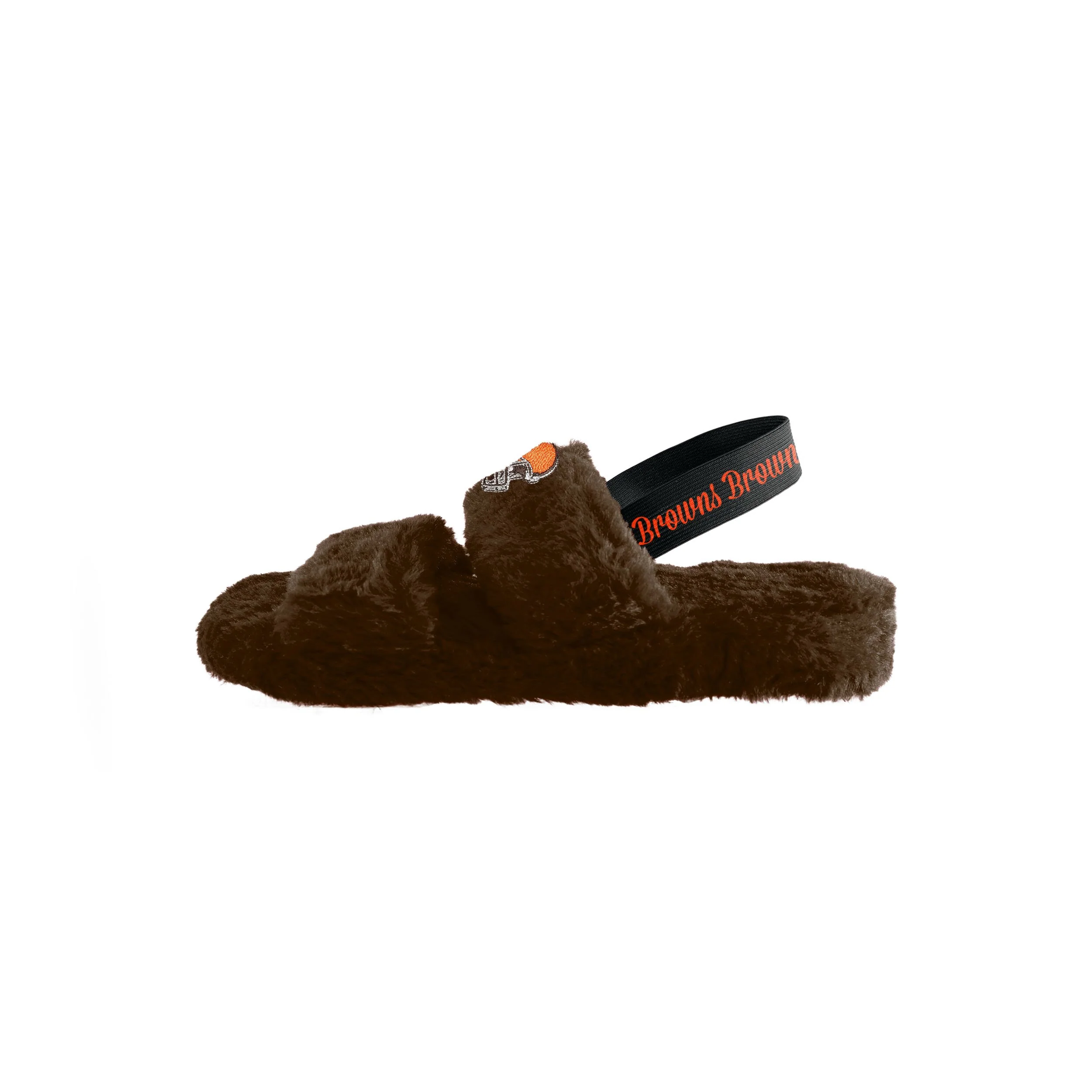 Cleveland Browns NFL Womens Heel Strap Wordmark Fur Slide - Image 4