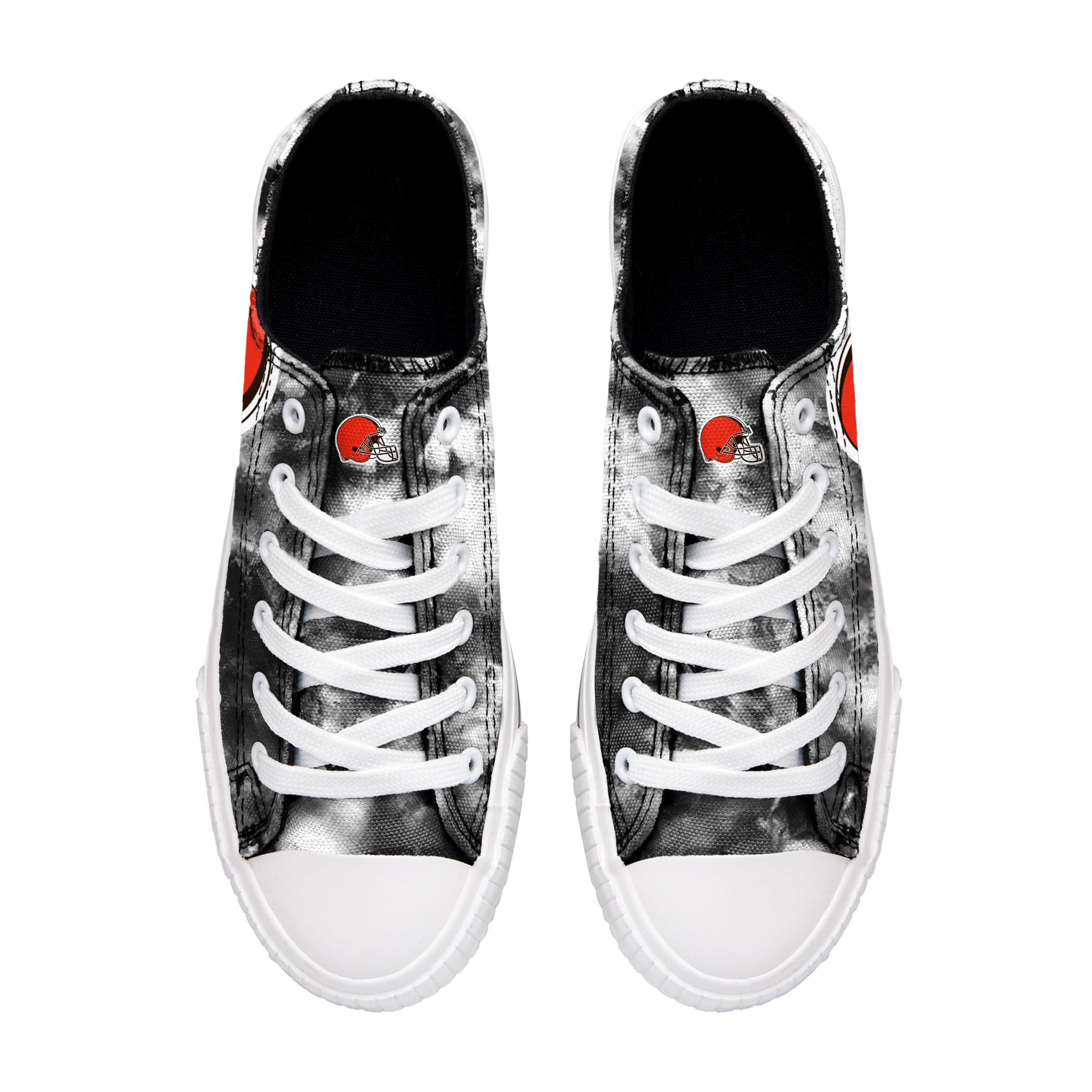 Cleveland Browns NFL Womens Low Top Tie-Dye Canvas Shoes - Image 3