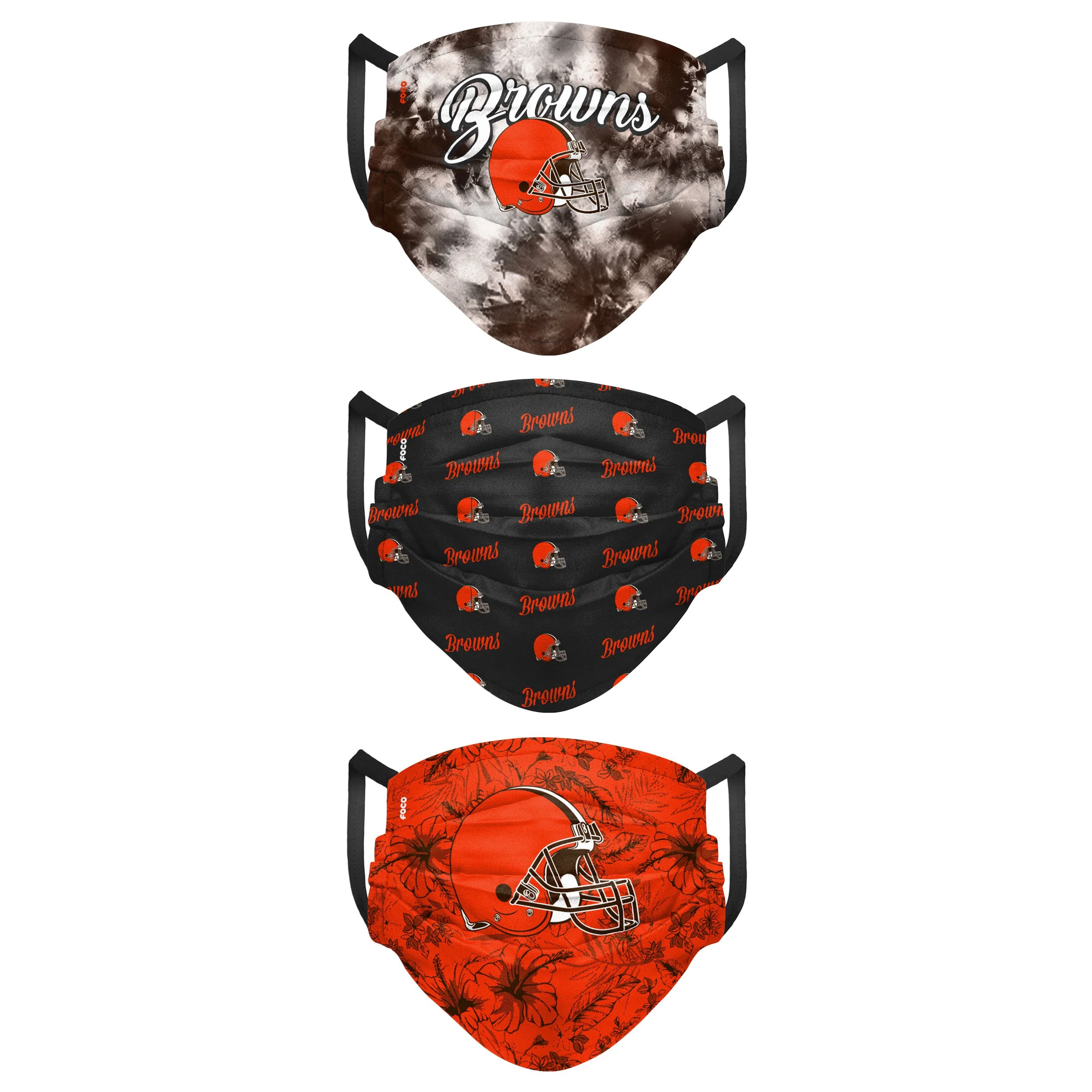 Cleveland Browns NFL Womens Matchday 3 Pack Face Cover - Image 2