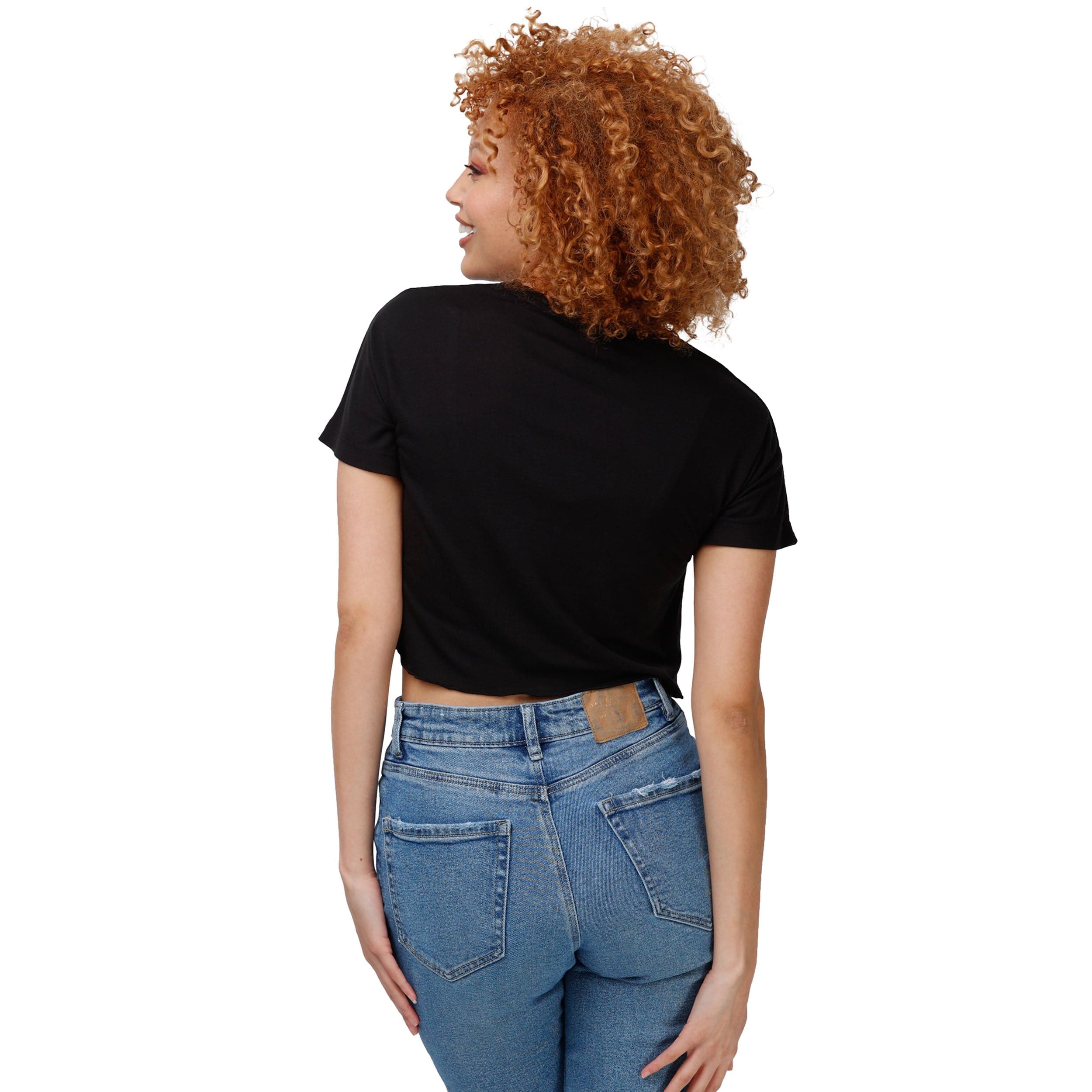 Cleveland Browns NFL Womens Petite Distressed Wordmark Crop Top - Image 2