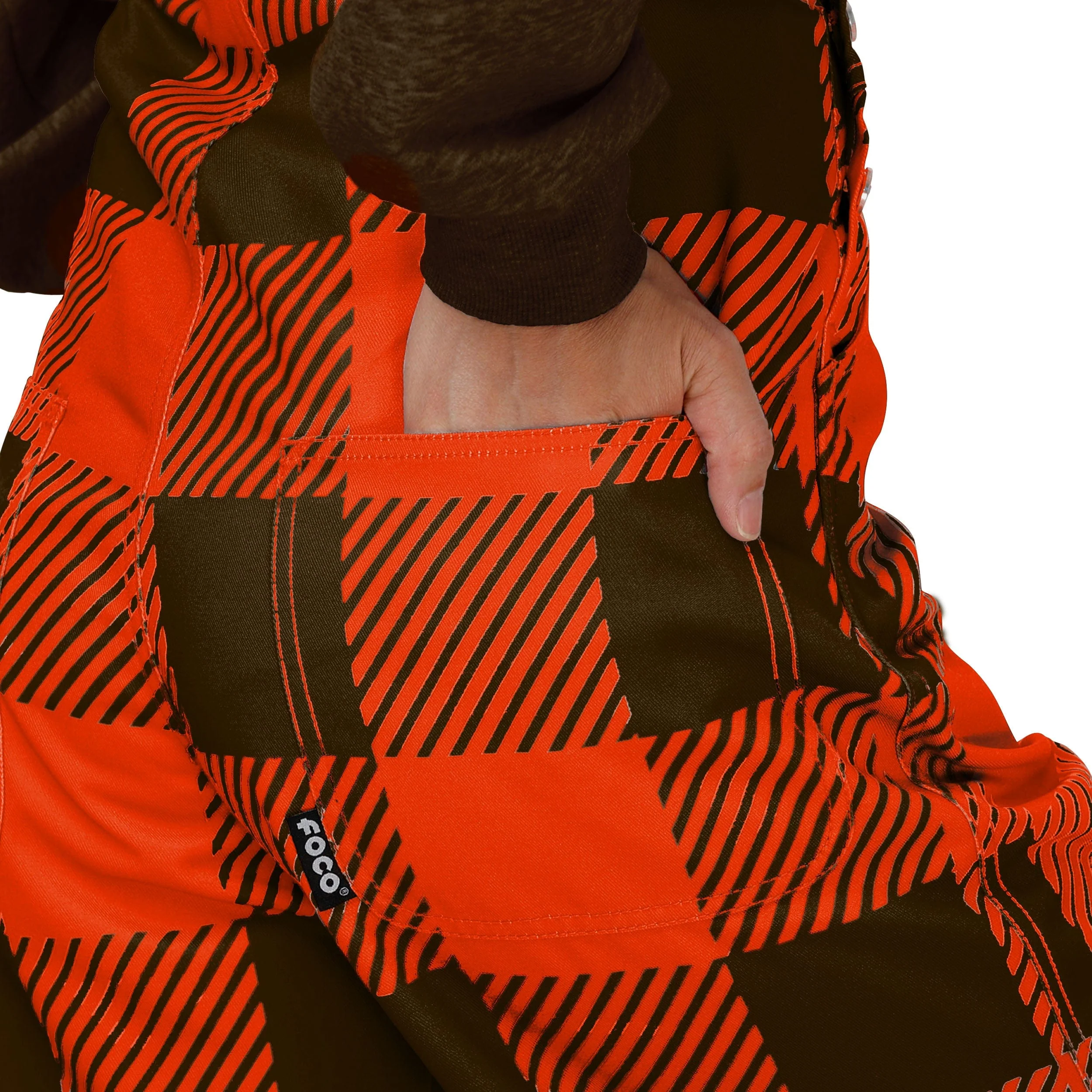 Cleveland Browns NFL Womens Plaid Bib Overalls - Image 6